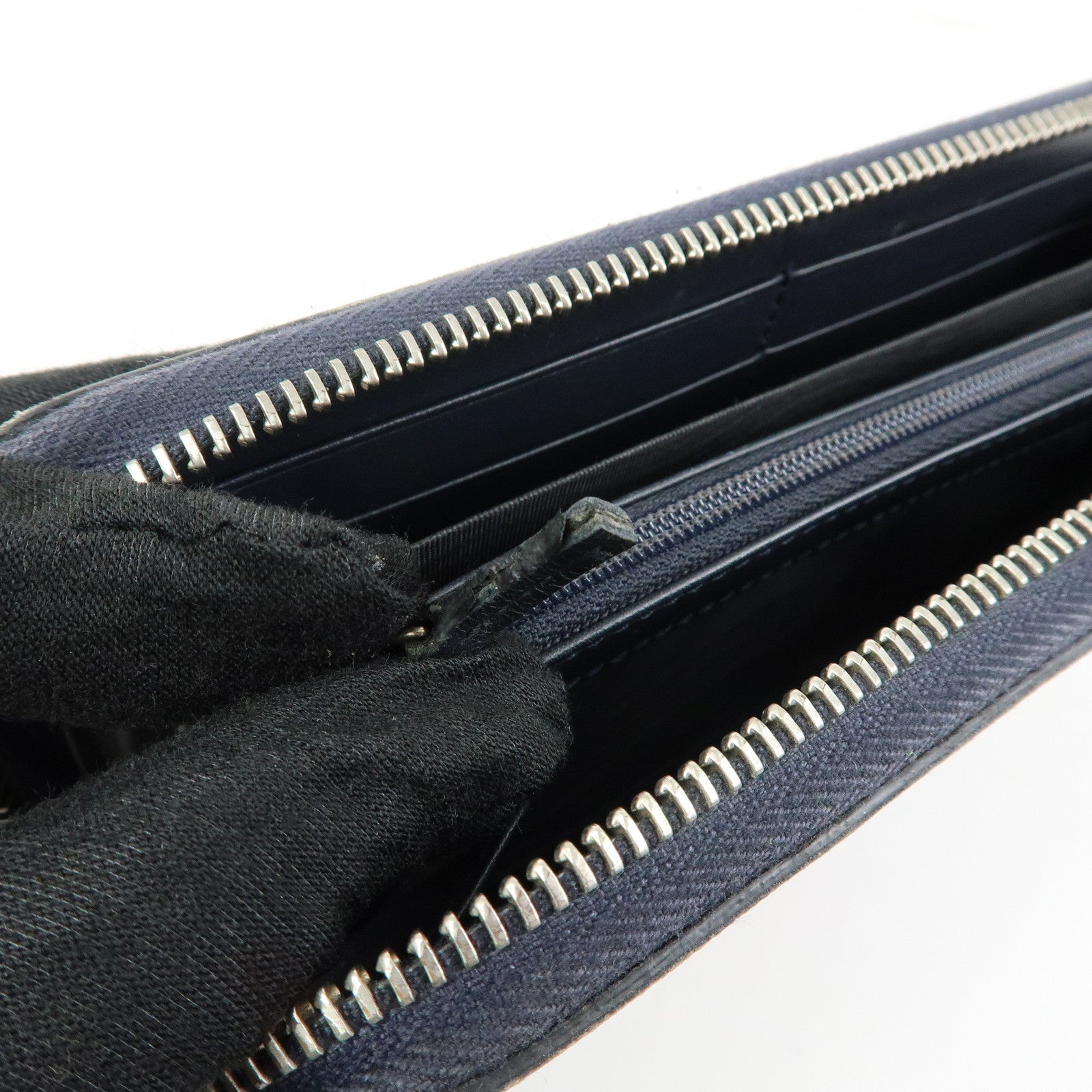 GUCCI Sherry GG Supreme Web Stripe Long Wallet Beige Navy 408831