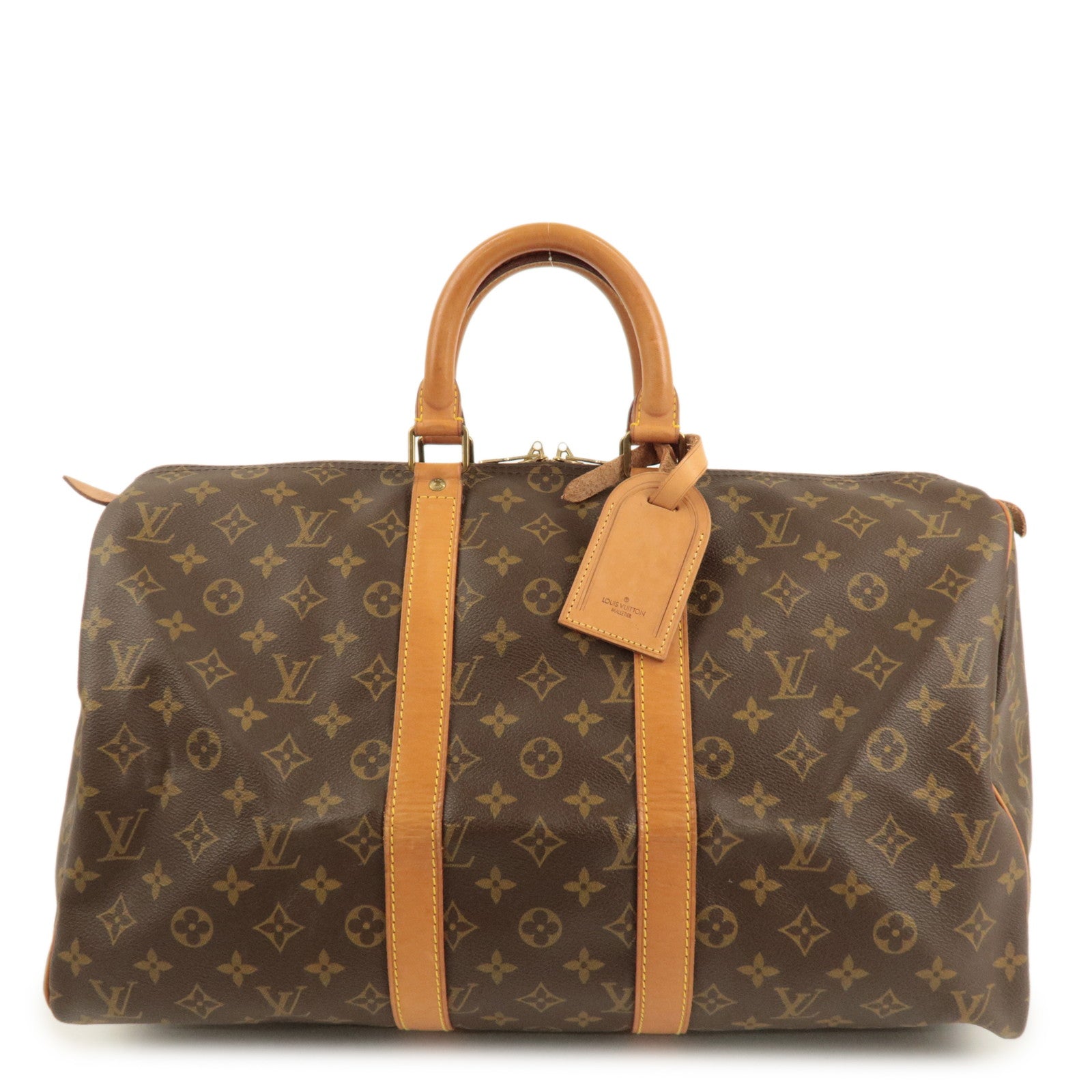 Louis Vuitton Monogram Keep All 45 Boston Bag Brown M41428