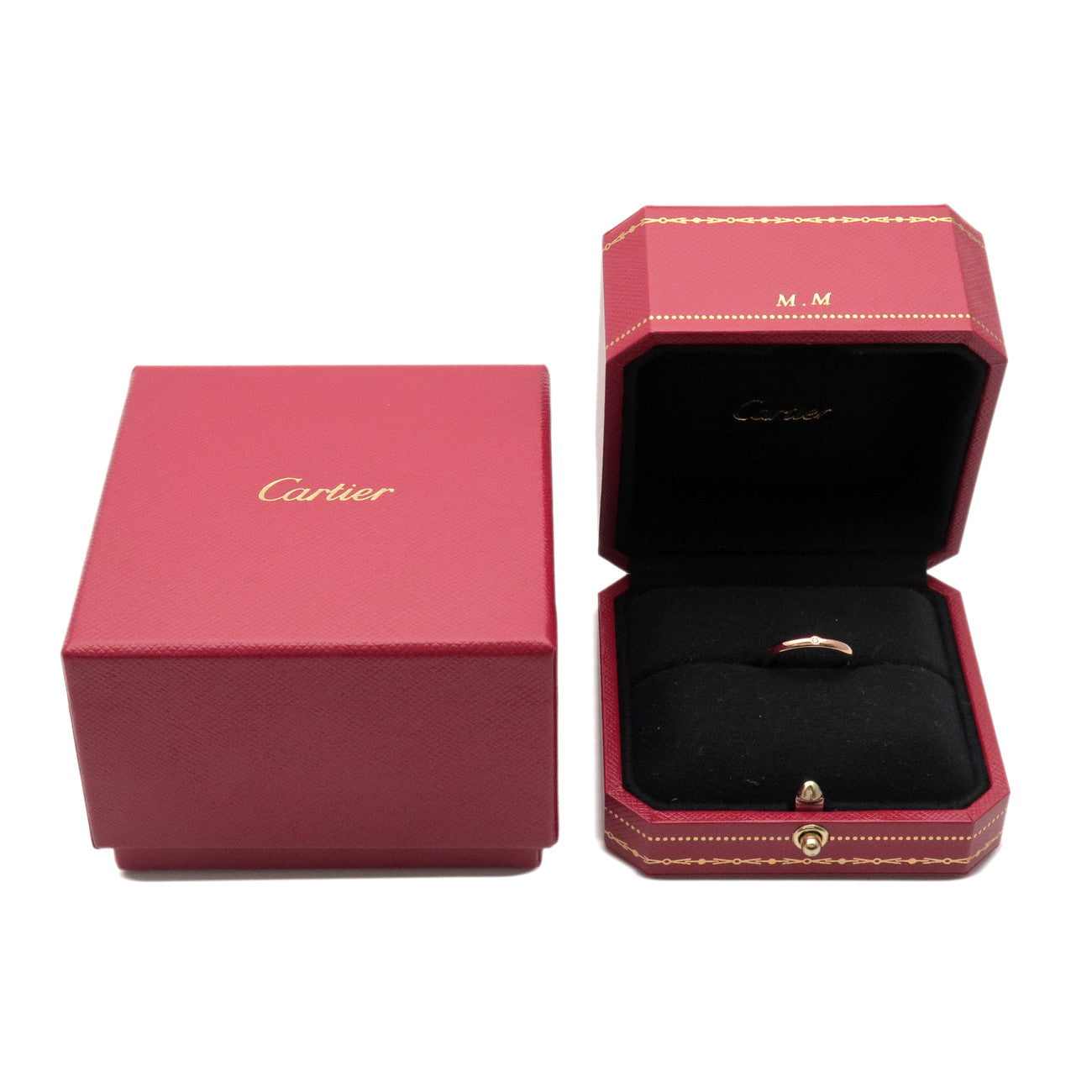 Cartier 1895 Wedding 1P Diamond Ring 2.6MM K18 750PG US5 EU49