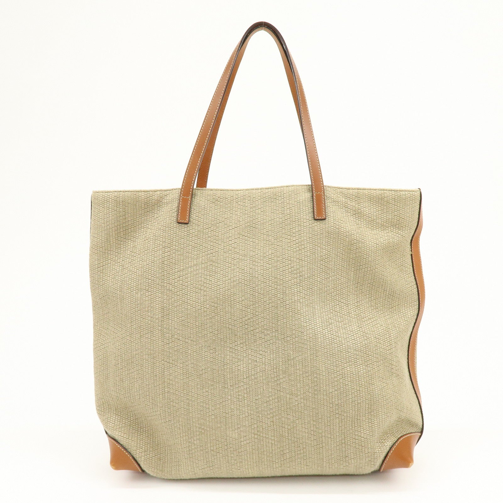 GUCCI Straw Leather Tote Bag Shoulder Bag Beige Brown 309551