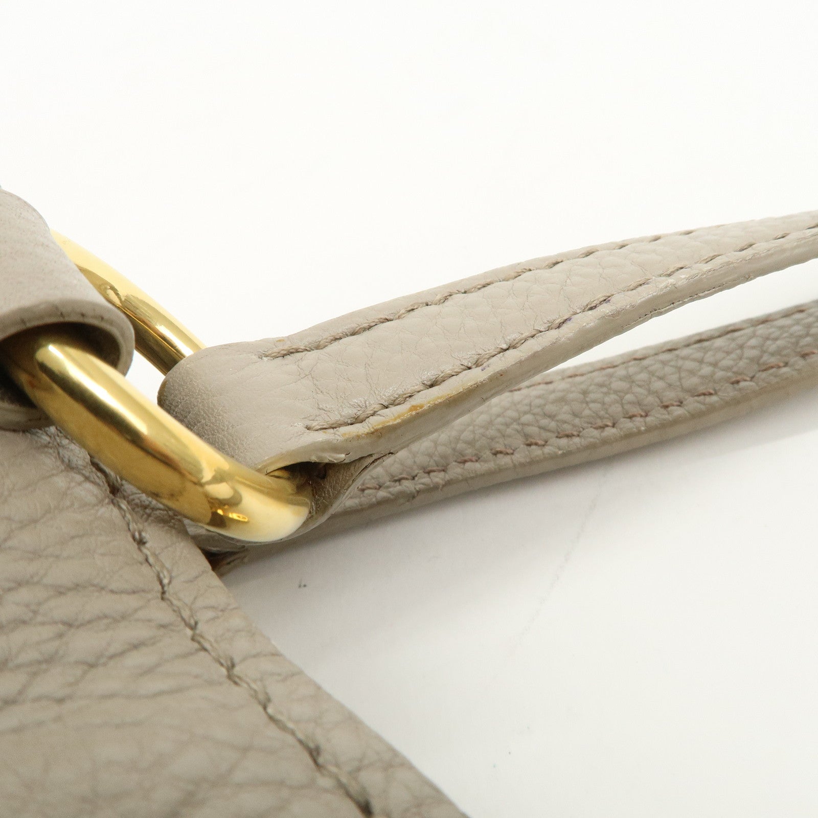 MIU MIU Vitello Caribu Leather 2Way Bag Hand Bag Greige RN0757
