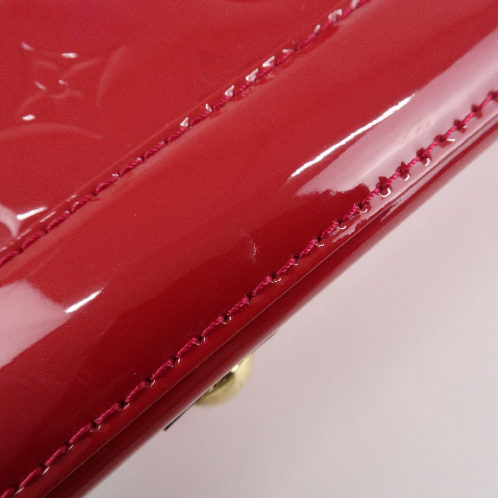 Louis Vuitton Monogram Vernis Alma PM Hand Bag Red M91693 Used