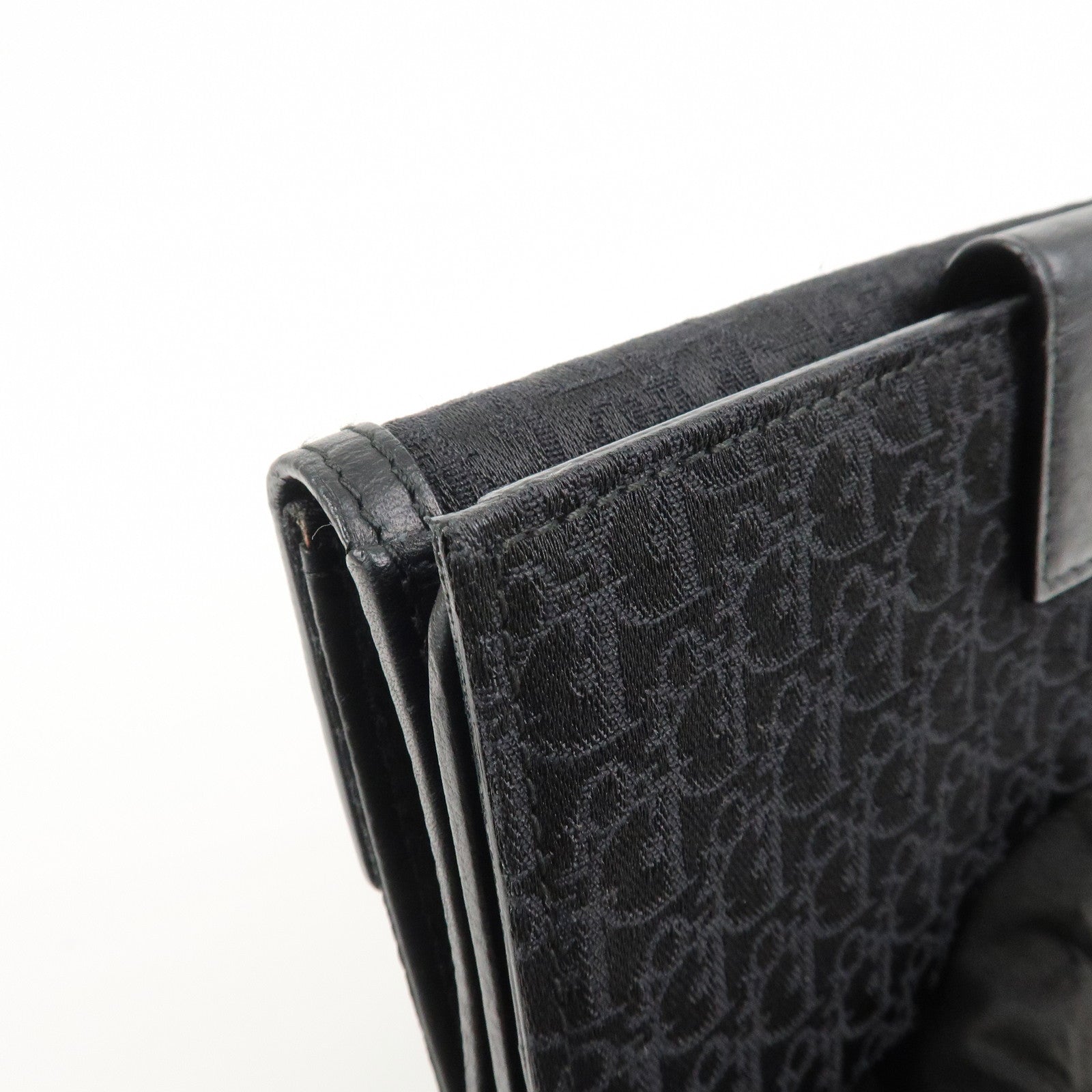 Christian Dior Trotter Canvas Leather Long Wallet Black