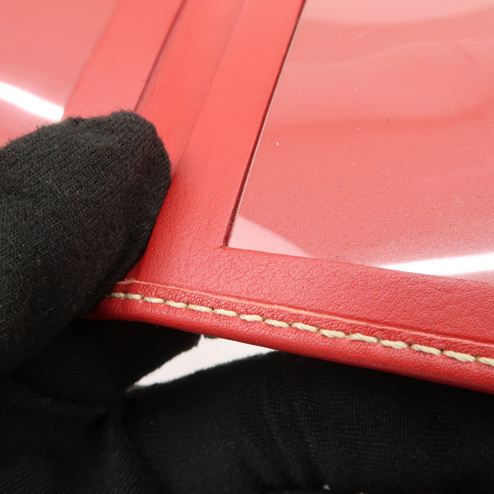 LOEWE Leather Tri-Fold Square Photo Case Red