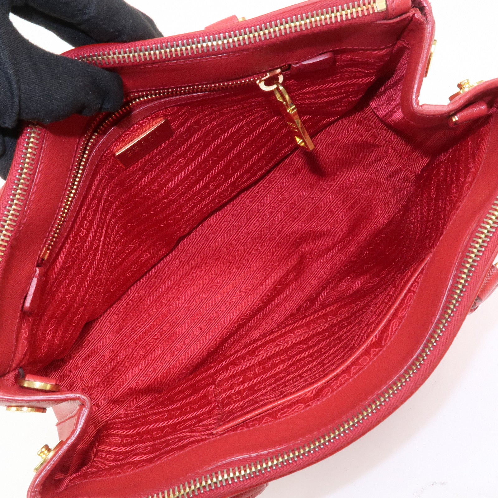 PRADA Saffiano Leather Galleria 2Way Shoulder Bag Hand Bag 1BA863