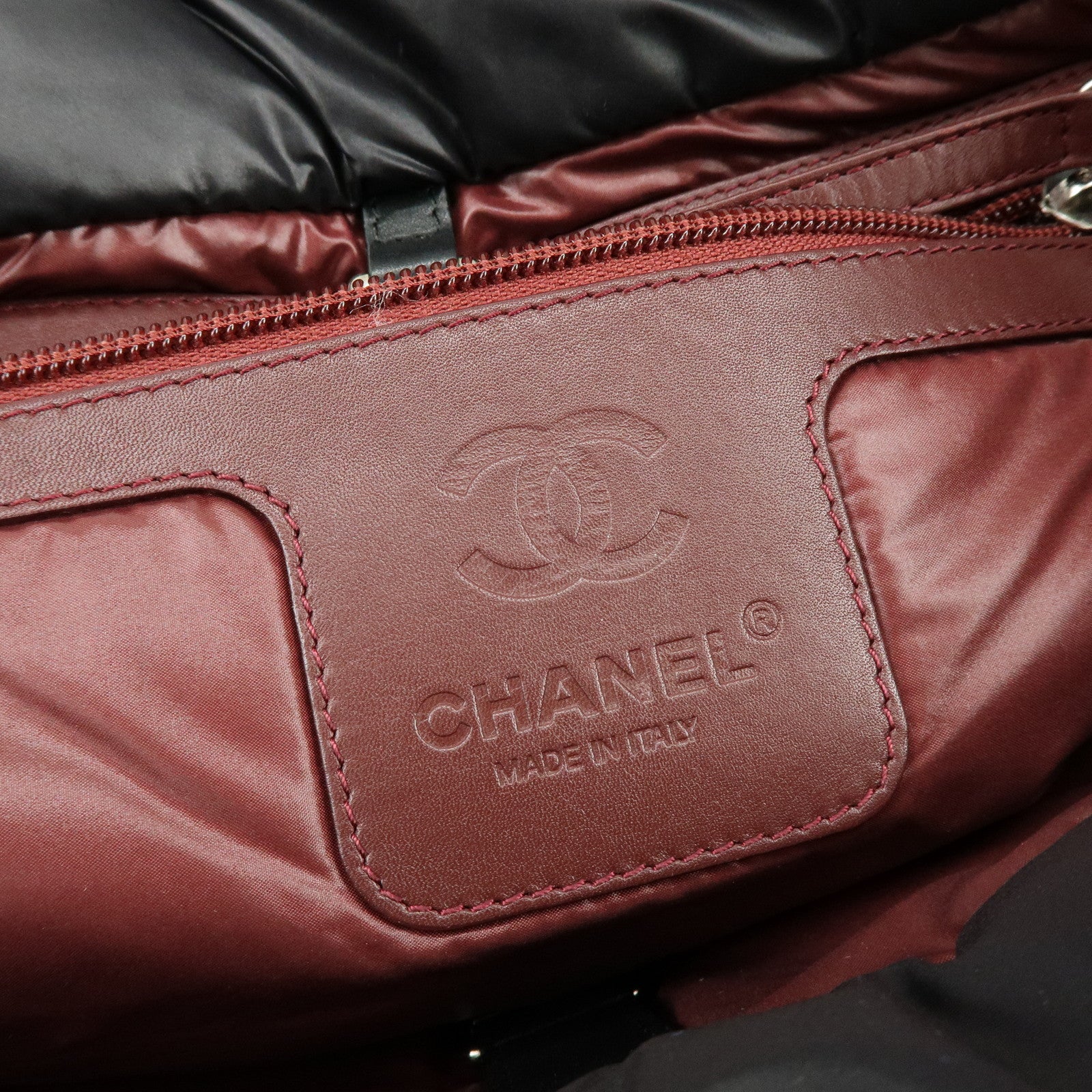 CHANEL COCO Cocoon PM Nylon Leather Tote Bag Hand Bag Black A48610