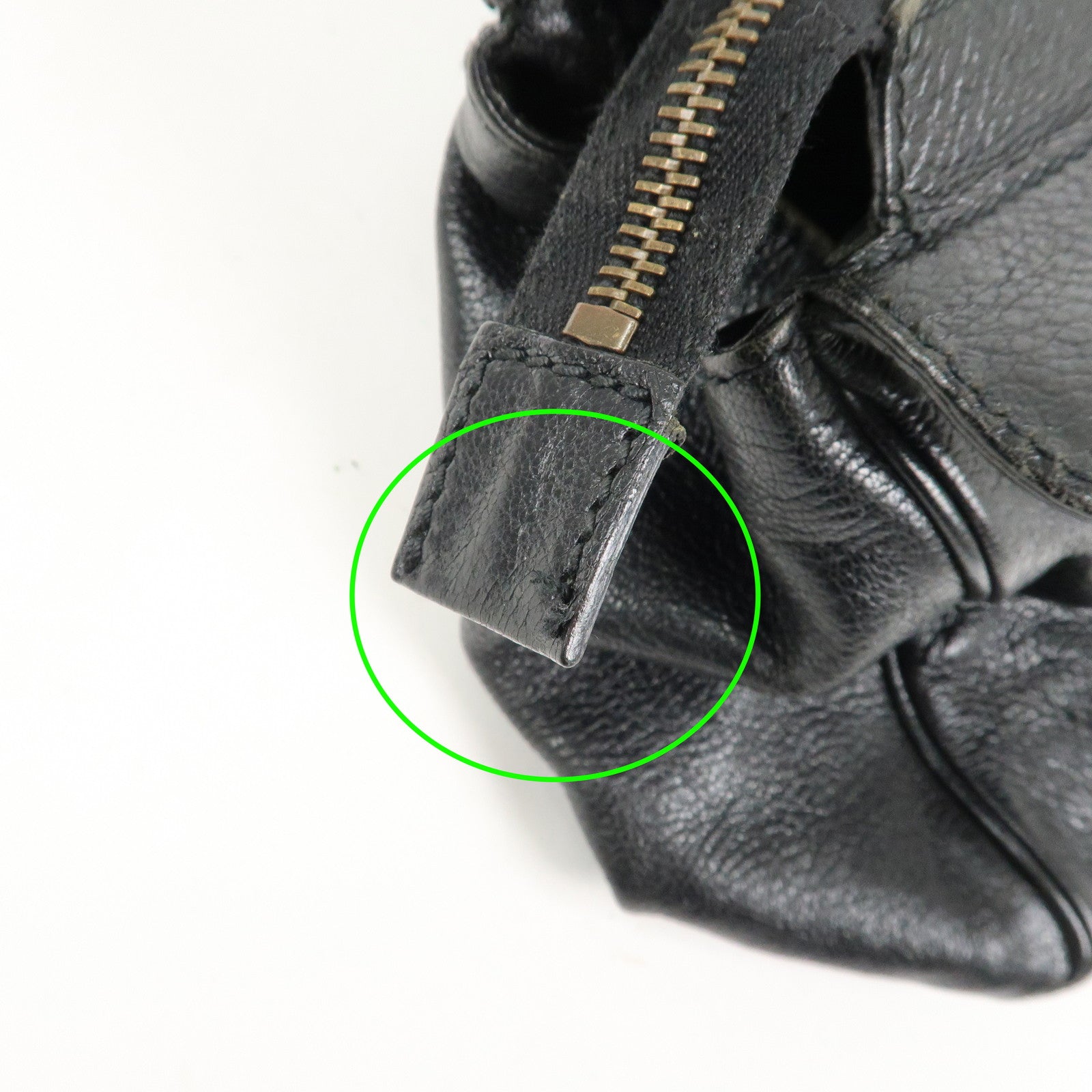 GUCCI Interlocking G Leather Blondie Studs Hand Bag Black 121551