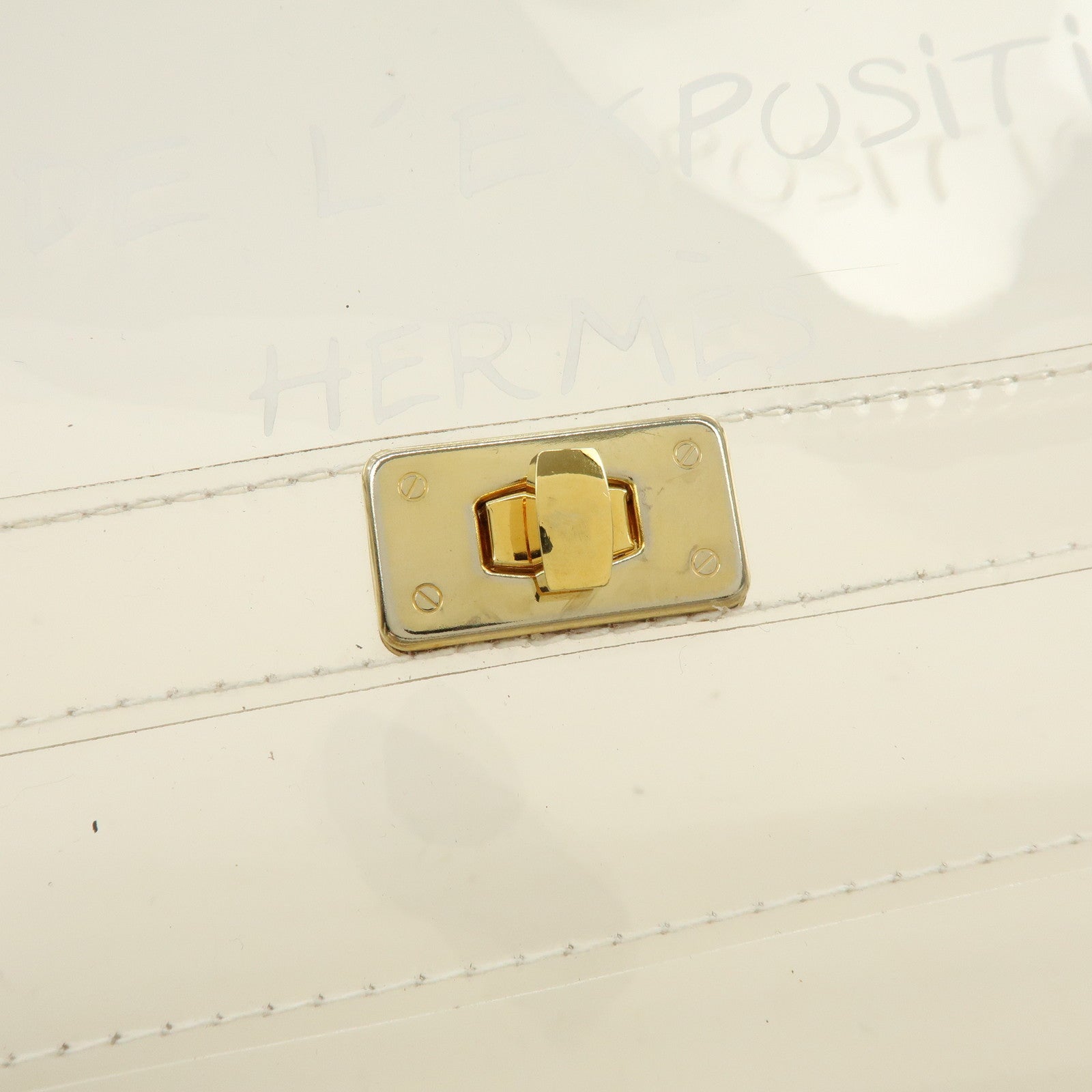 HERMES Vinyl Kelly Hand Bag Clear