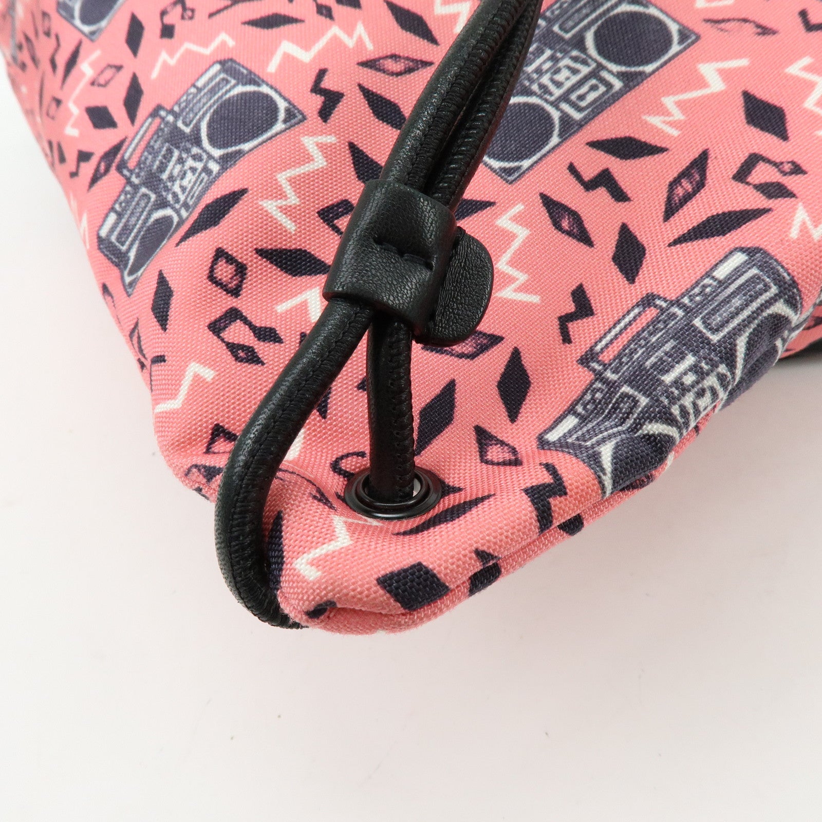 SAINT LAURENT PARIS Canvas Lamb Skin Teddy Bag Backpack Pink 553919