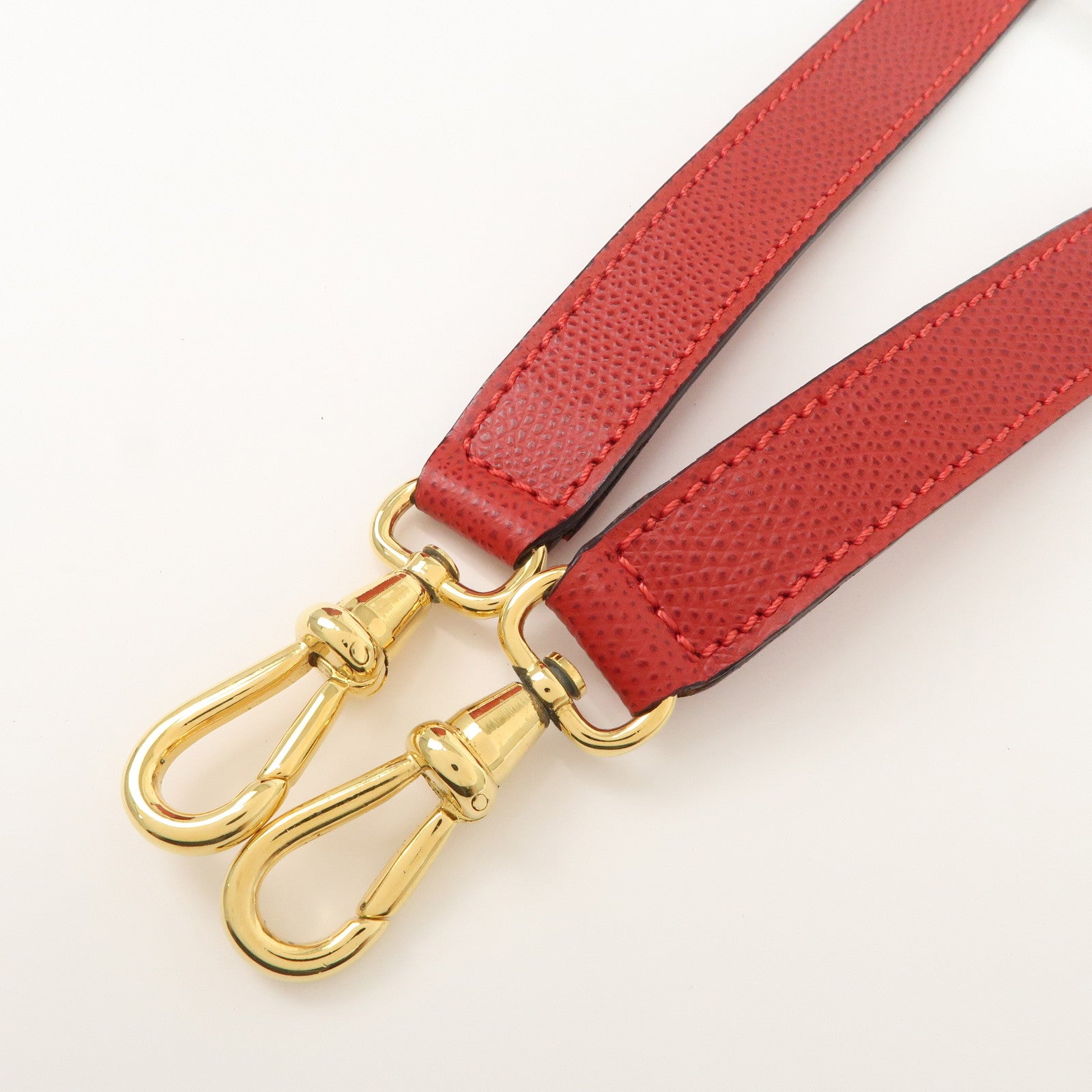 CELINE Leather Top Handle Turn Lock 2Way Hand Bag Shoulder Bag Red