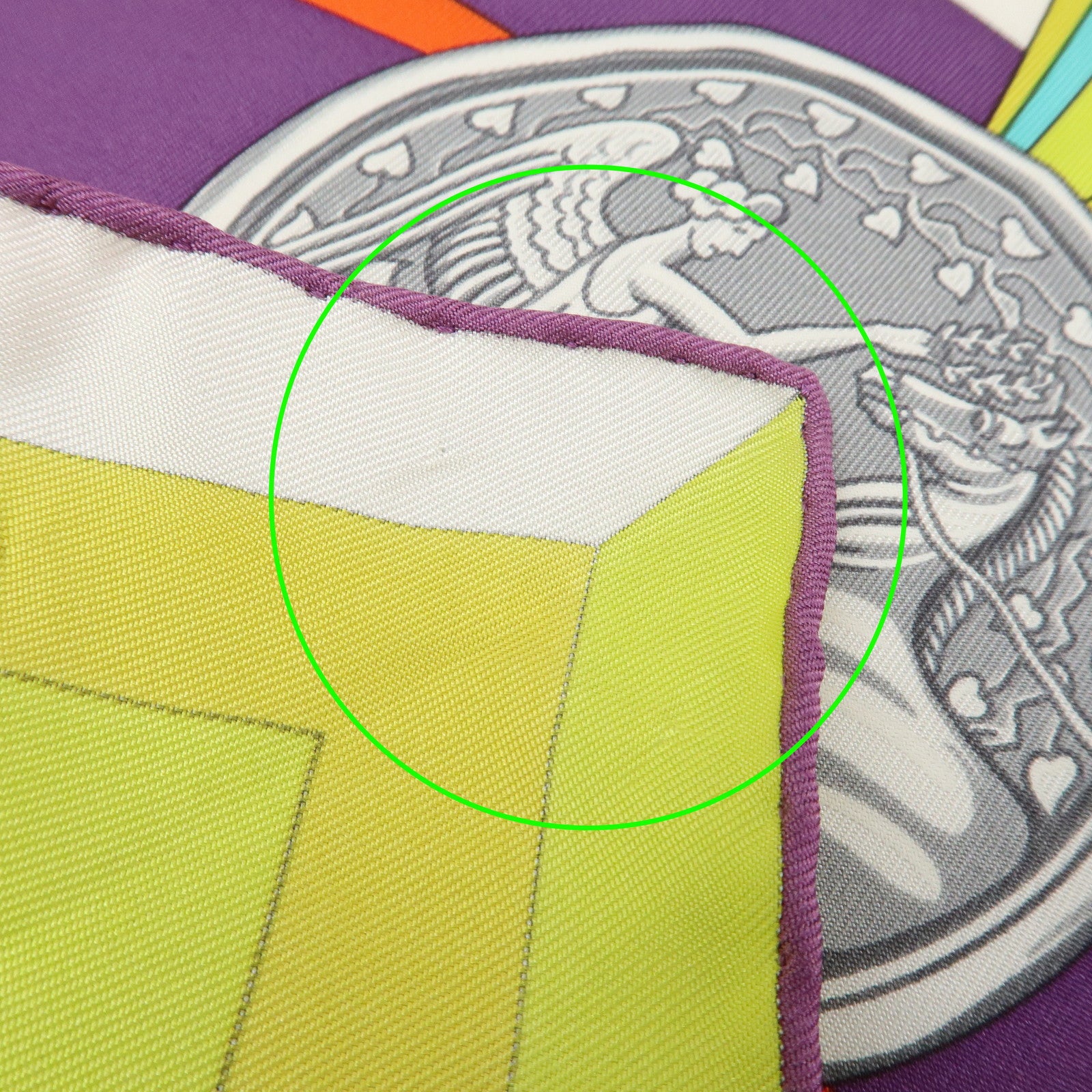 HERMES Carre 90 Silk 100% Scarf JES JEUX D'HERMES White Multicolor