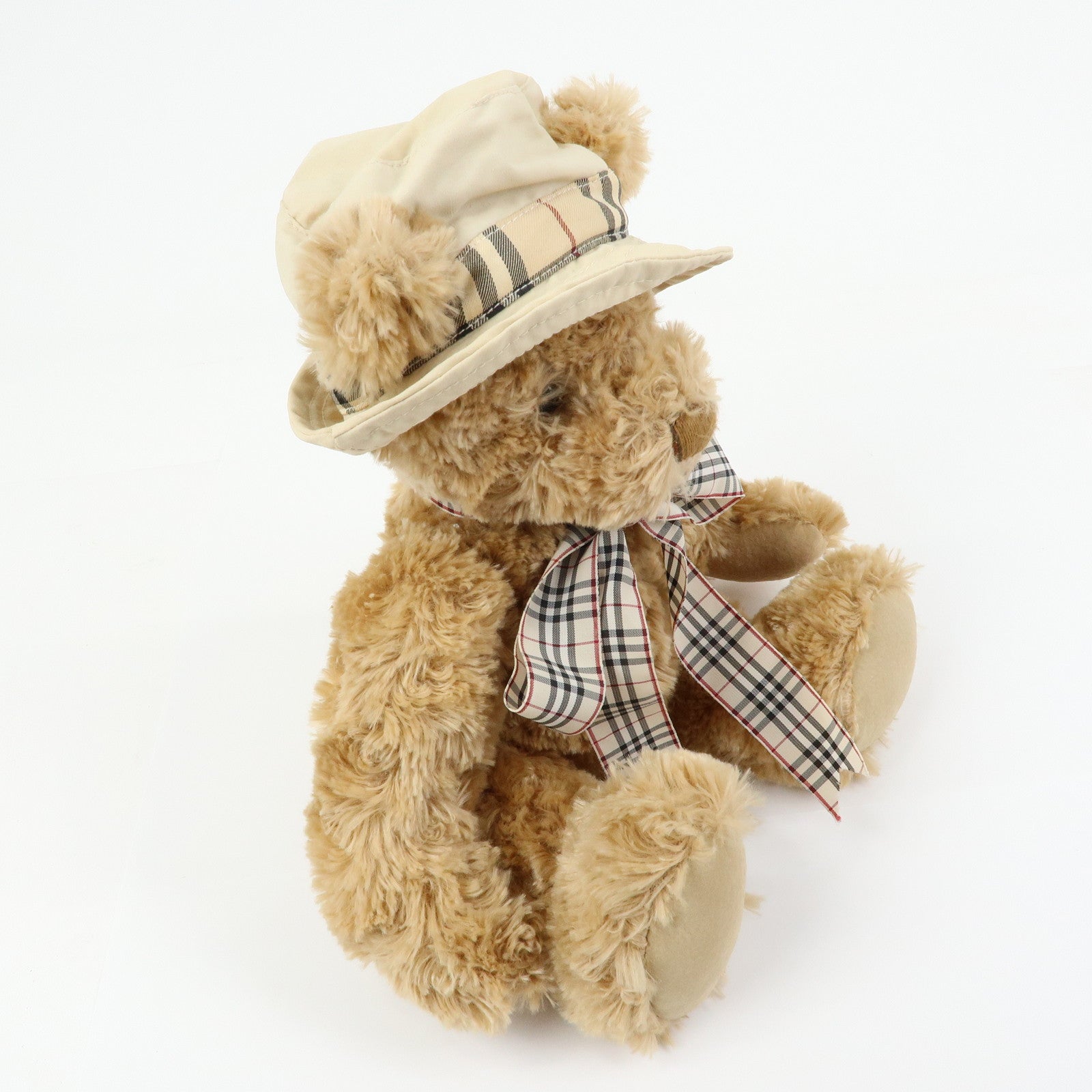 BURBERRY Nova Plaid Polyester Teddy Bear Brown