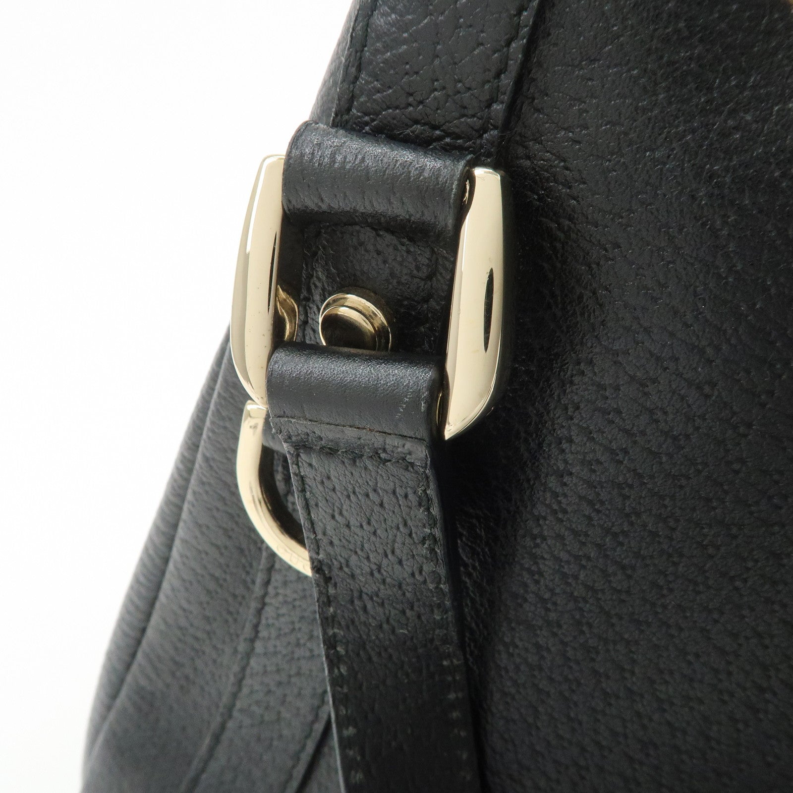 GUCCI Abbey Leather Tote Bag Hand Bag Black 130736