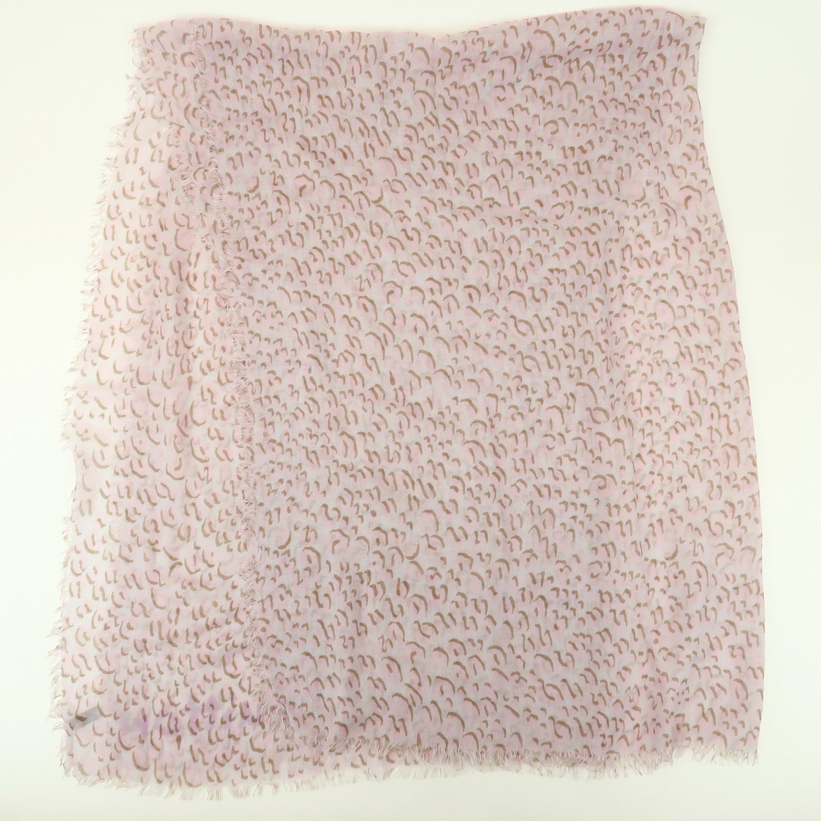 Louis Vuitton Leopard Cashmere Silk Scarf Shawl Pink Gray 413287