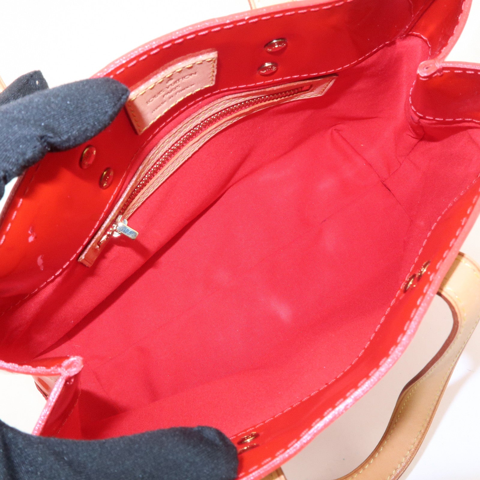 Louis Vuitton Monogram Vernis Lead PM Hand Bag Rouge M91088 Used