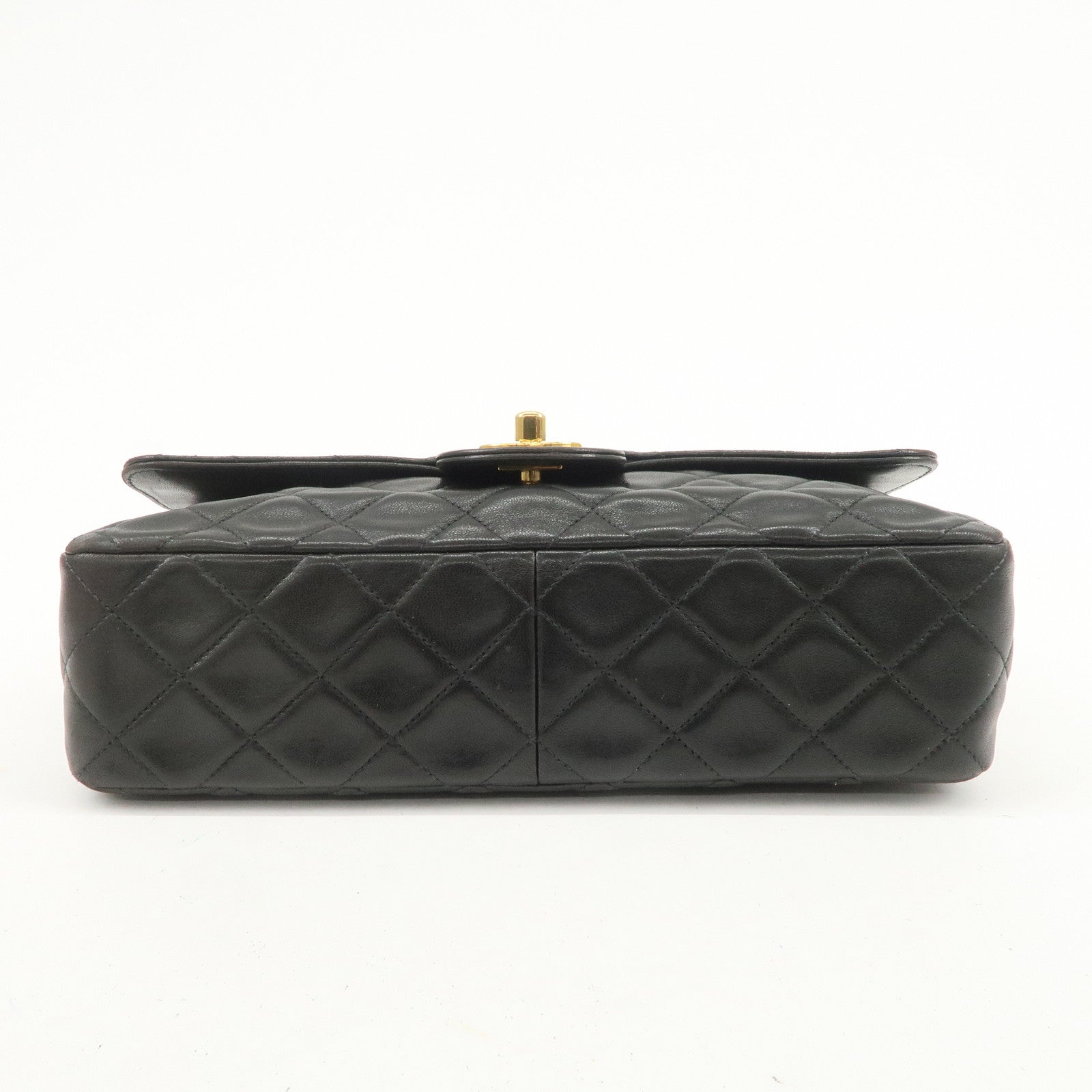 CHANEL Matelasse Lamb Skin Chain Shoulder Bag Black A01112