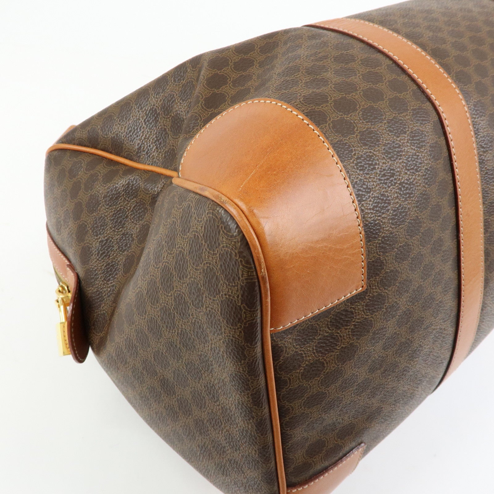 CELINE Macadam PVC Leather Boston Bag Hand Bag Travel Bag