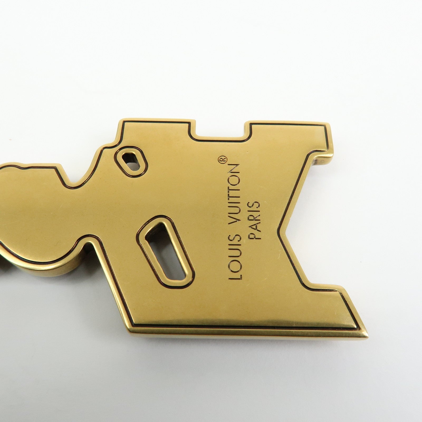 Louis Vuitton LV Lovers Studs Metal Bag Charm Key Chain Gold M01755