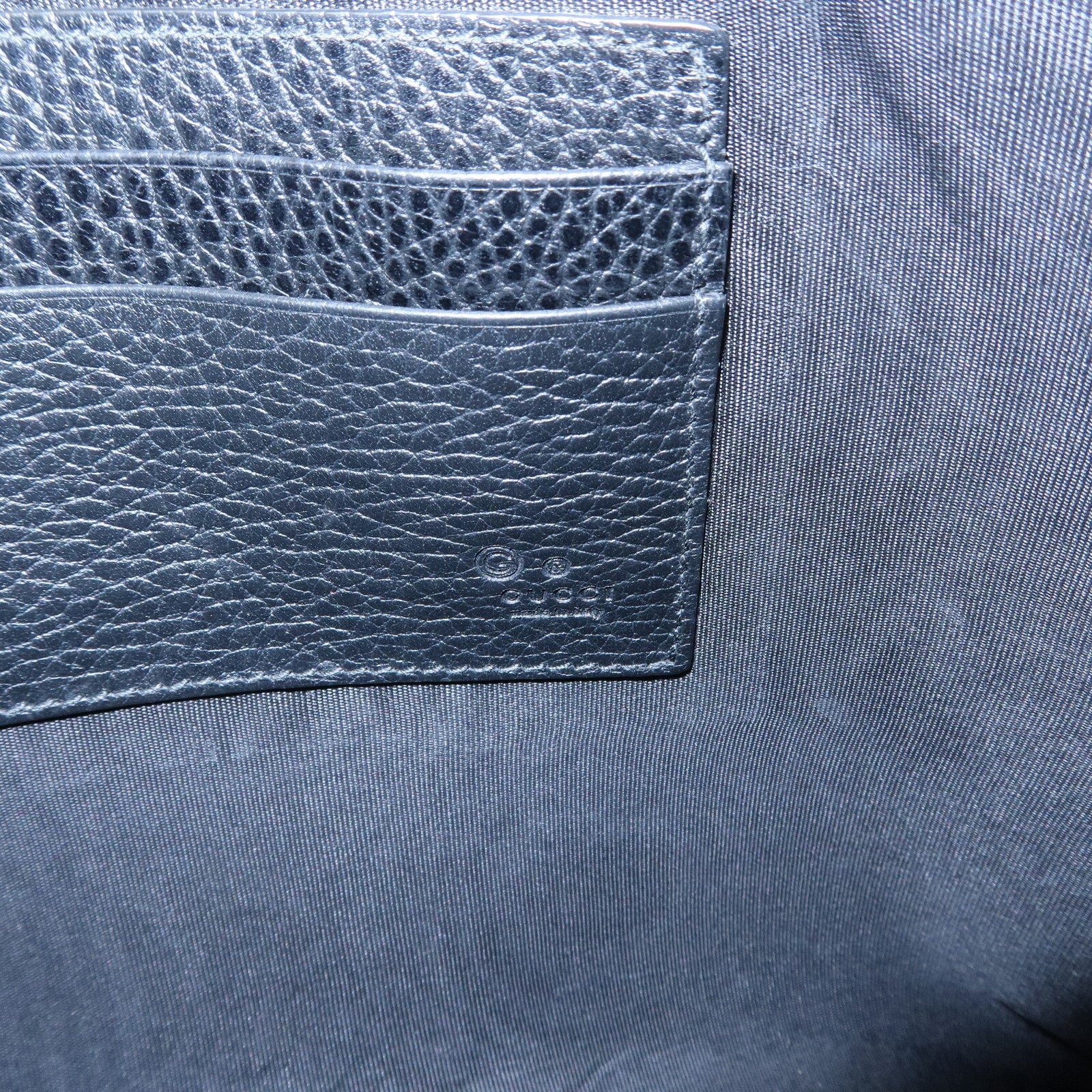 GUCCI Leather Clutch Bag Pouch Black Silver Hardware 546532 Used