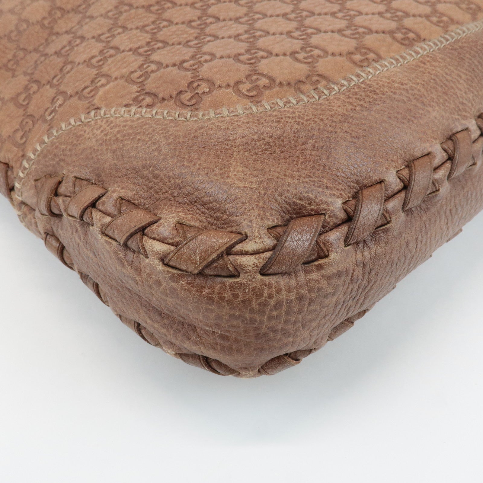 GUCCI New Jackie Bamboo Guccissima Leather Shoulder Bag Brown 218491 Used