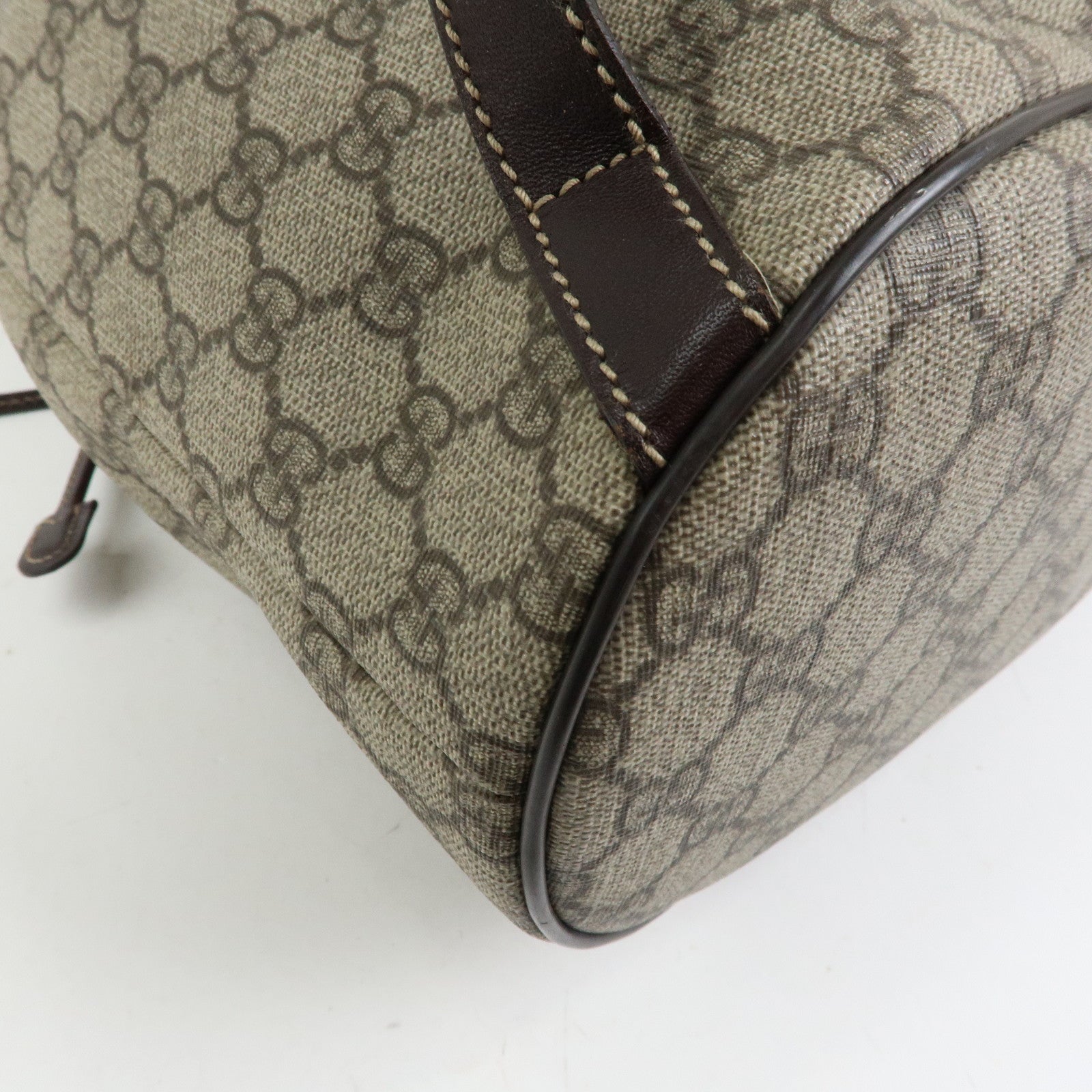 GUCCI GG Supreme Leather Backpack Rucksuck Beige Brown 189745