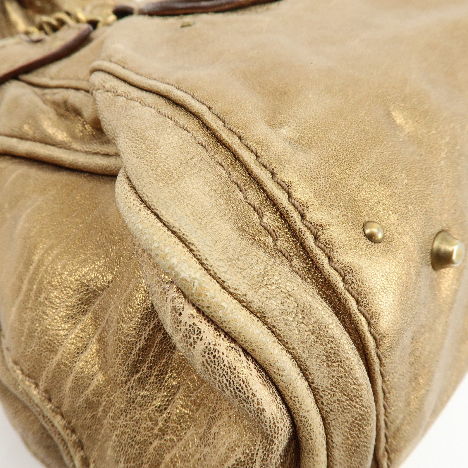 Chloe Paddington Leather Shoulder Bag Hand Bag Gold
