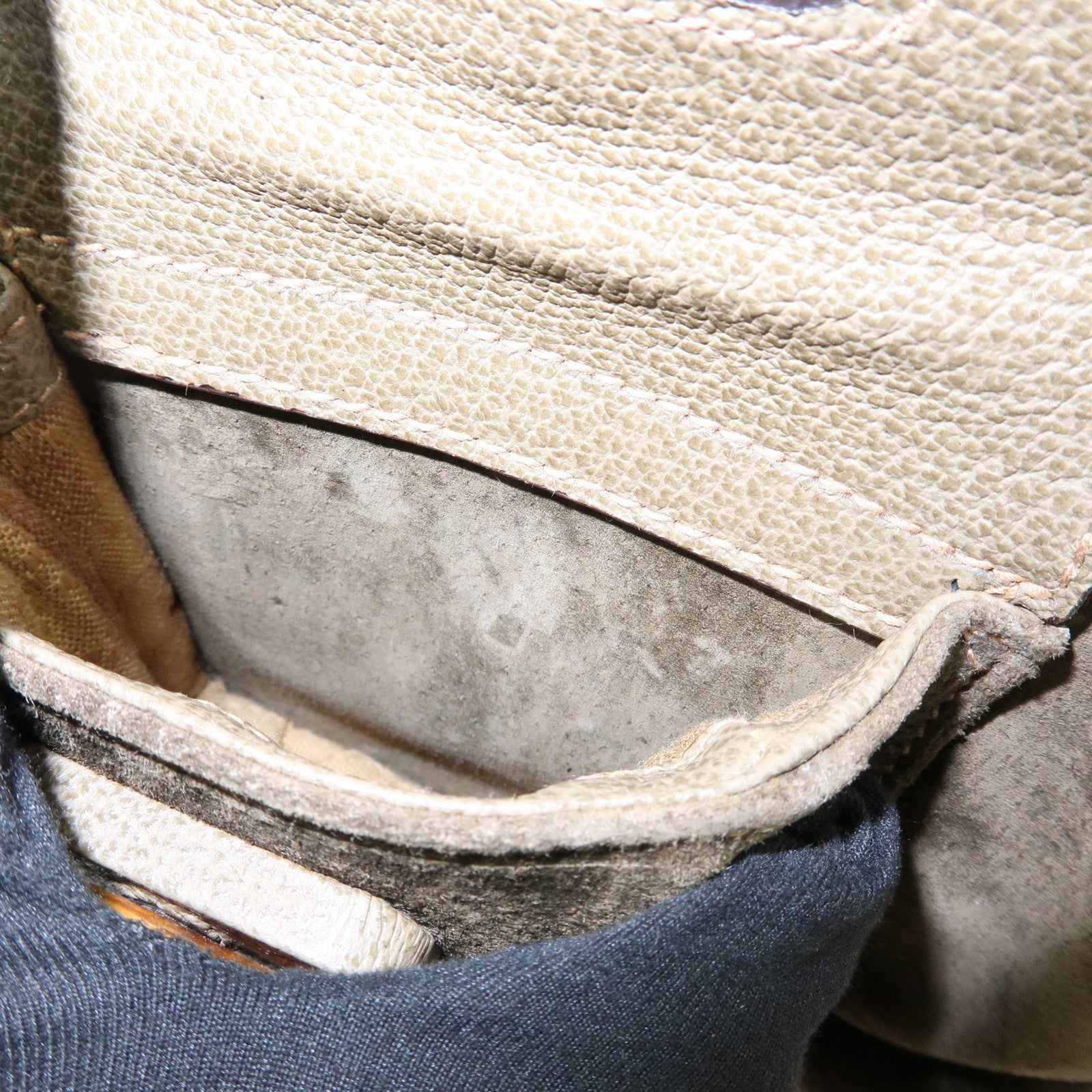 GUCCI Bamboo Suede Leather Backpack Rucksack Khaki 003・2058