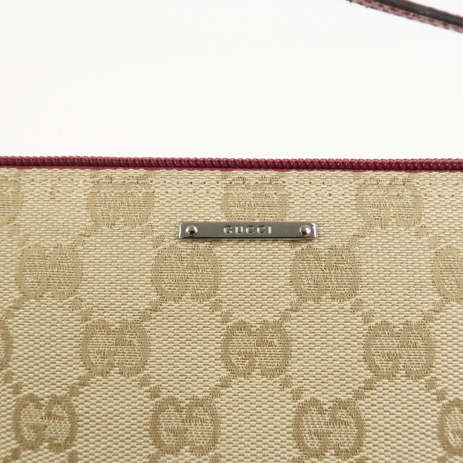 GUCCI Boat Bag GG Canvas Leather Hand Bag Light Brown 07198