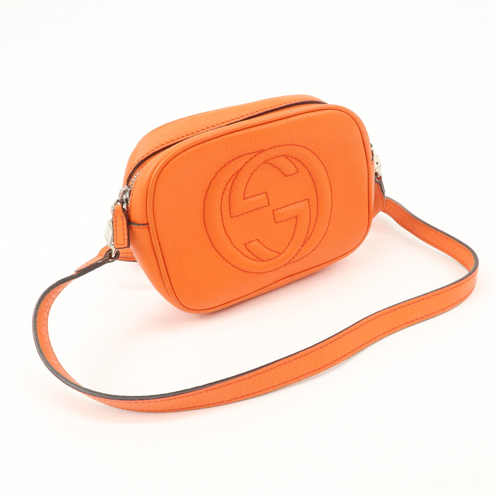 GUCCI SOHO Childrens Leather Mini Shoulder Bag Orange 355202
