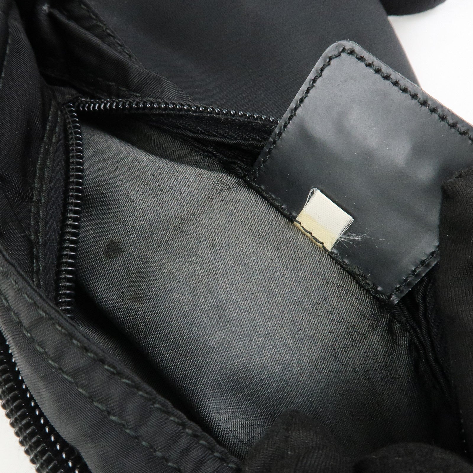 PRADA Triangle Logo Nylon Shoulder Bag Crossbody Bag Black BT7372