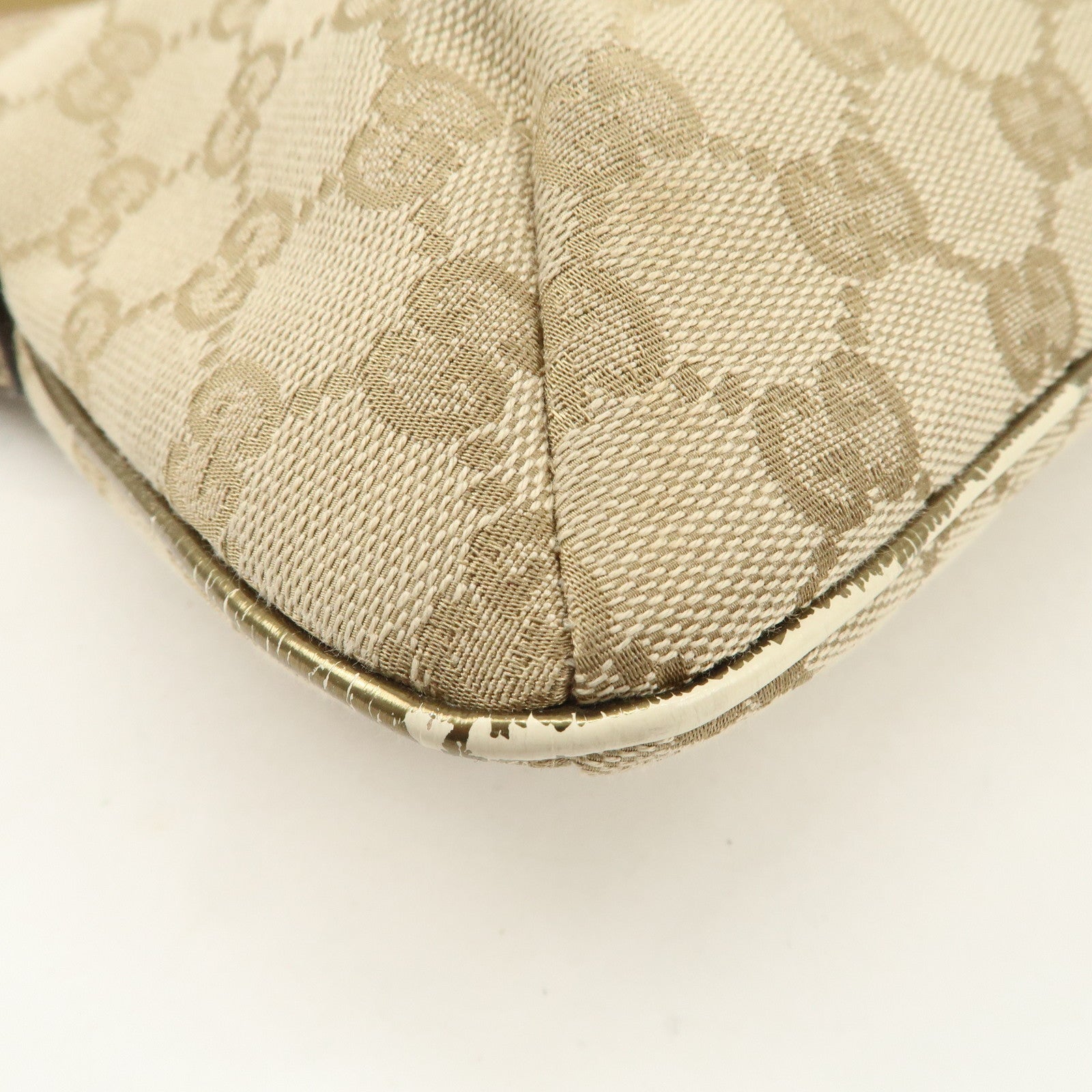 GUCCI Sherry GG Canvas Leather Shoulder Bag Pink Beige 189749 Used