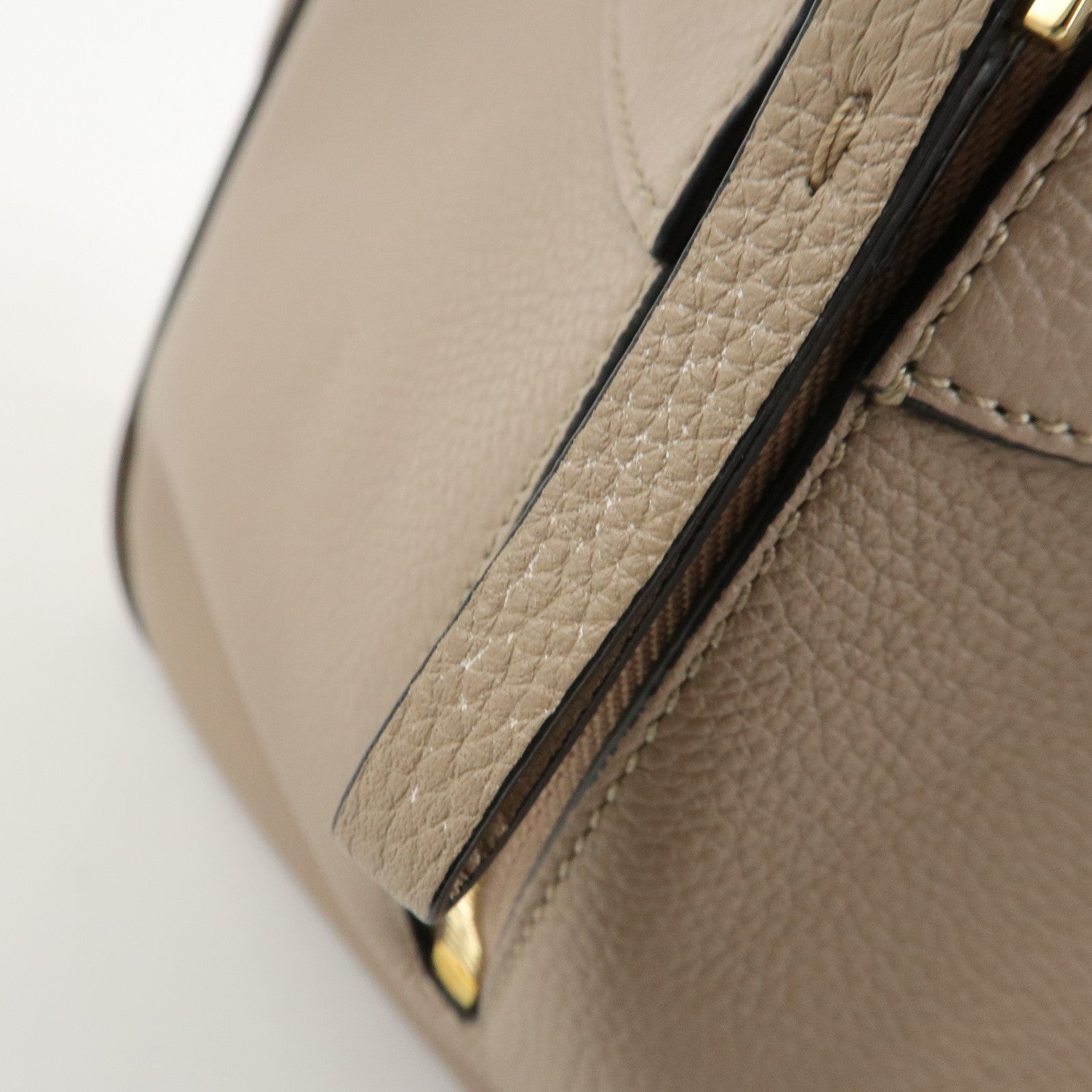 LOEWE Anagram Leather Hammock Small Shoulder Bag Greige Used