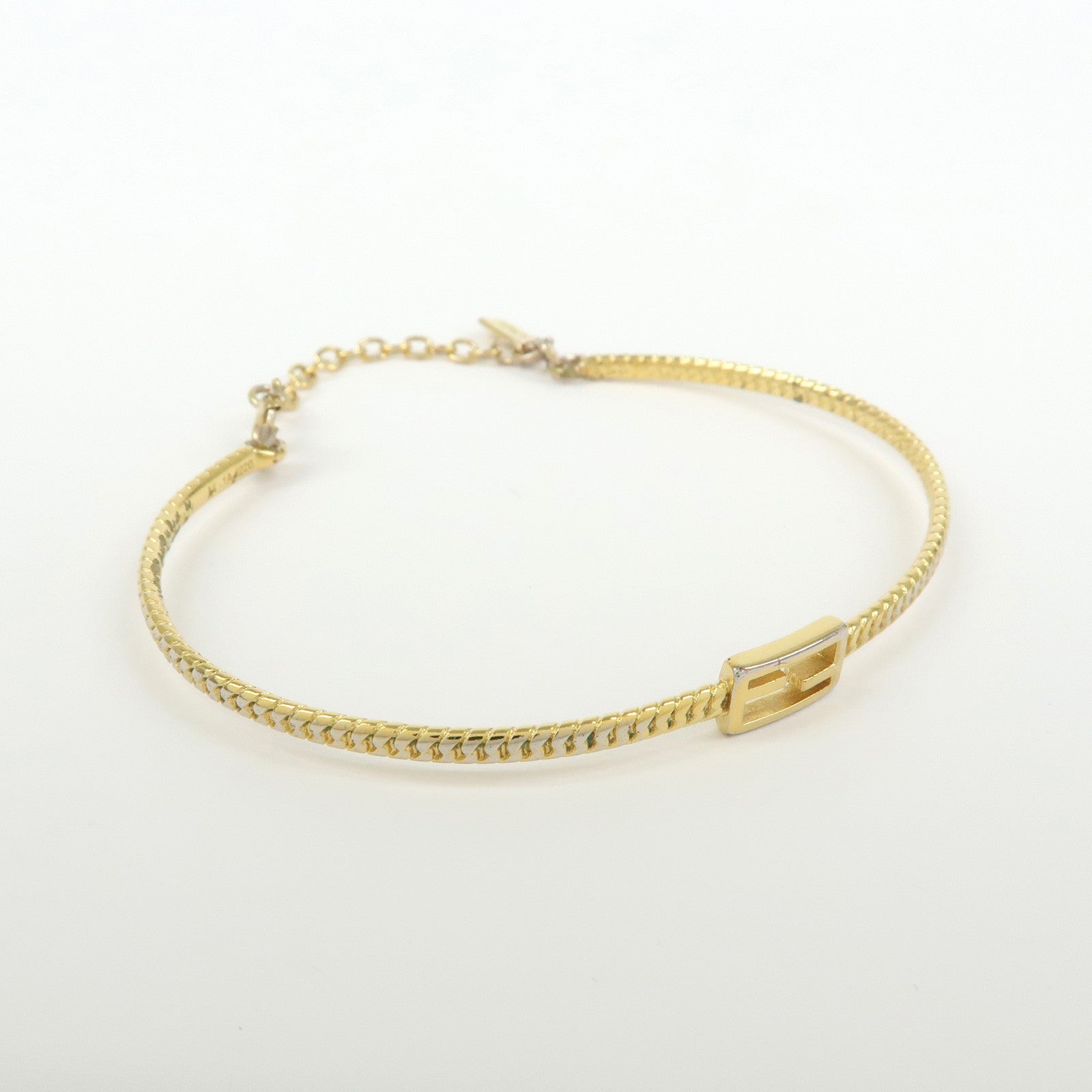 FENDI Metal FF Baguette Bracelet Gold 8AG988