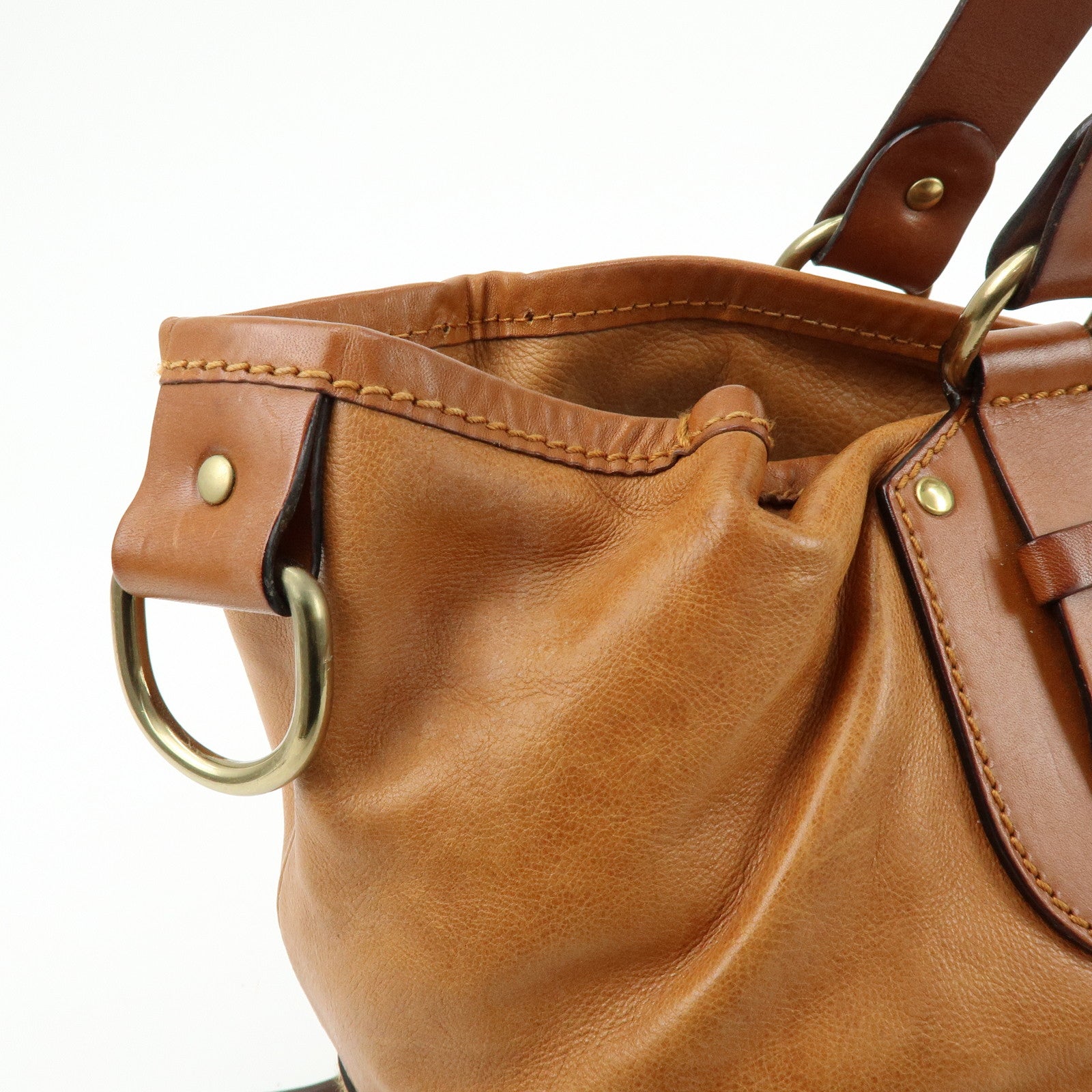 Chloe Kerala Leather Shoulder Bag Hand Bag Horse Charm Brown