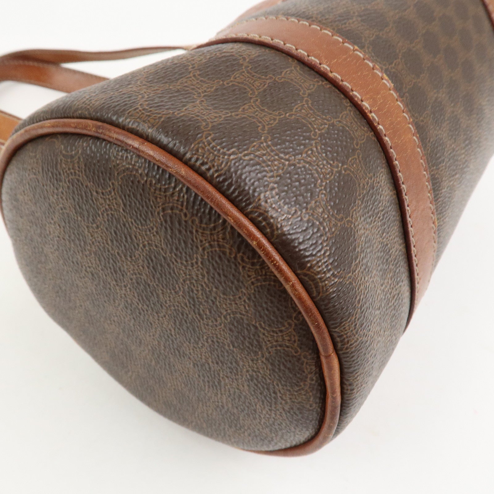 CELINE Macadam PVC Leather Hand Bag Shoulder Bag Brown