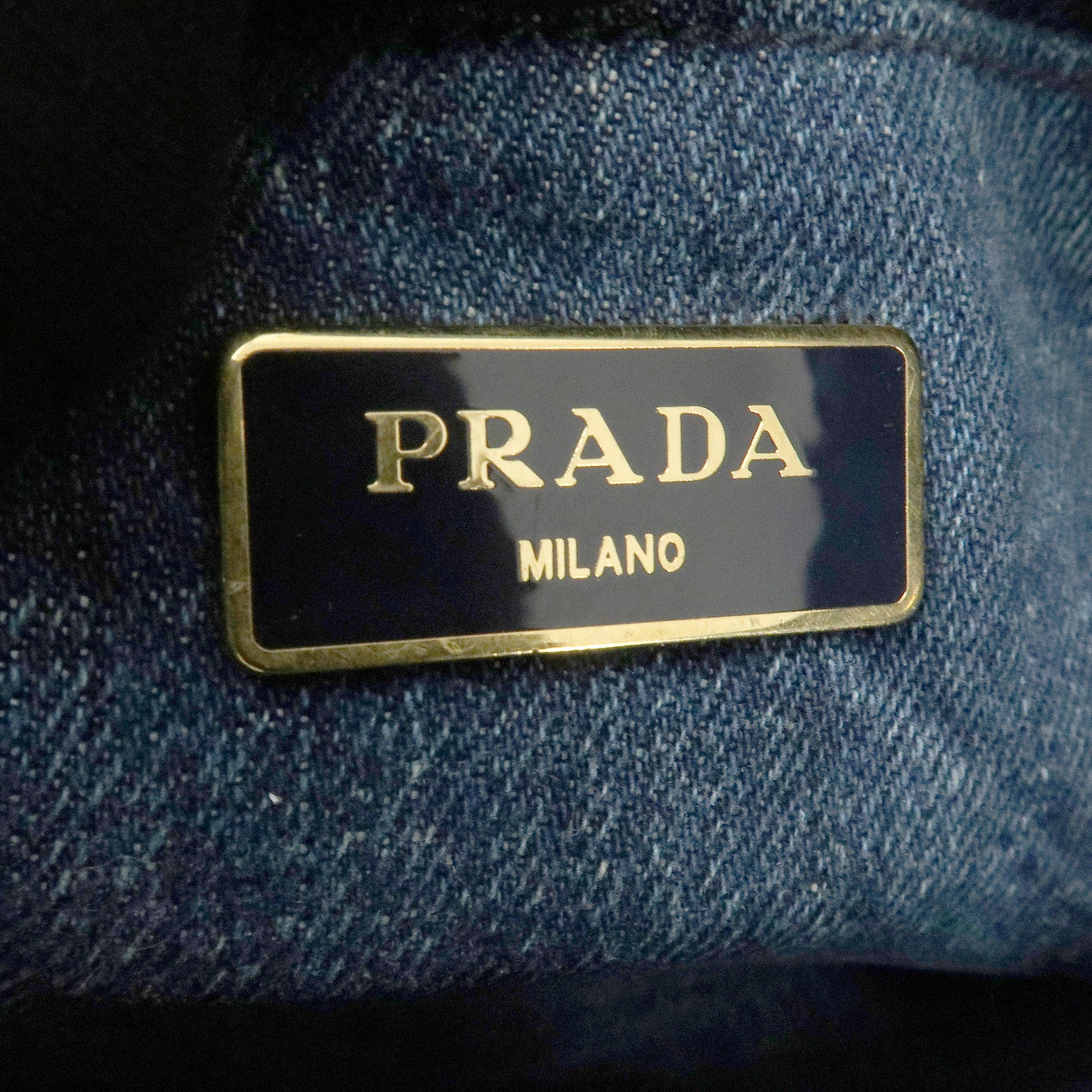 PRADA Denim Canapa Mini 2Way Tote Bag Shoulder Bag Blue 1BG439 Used