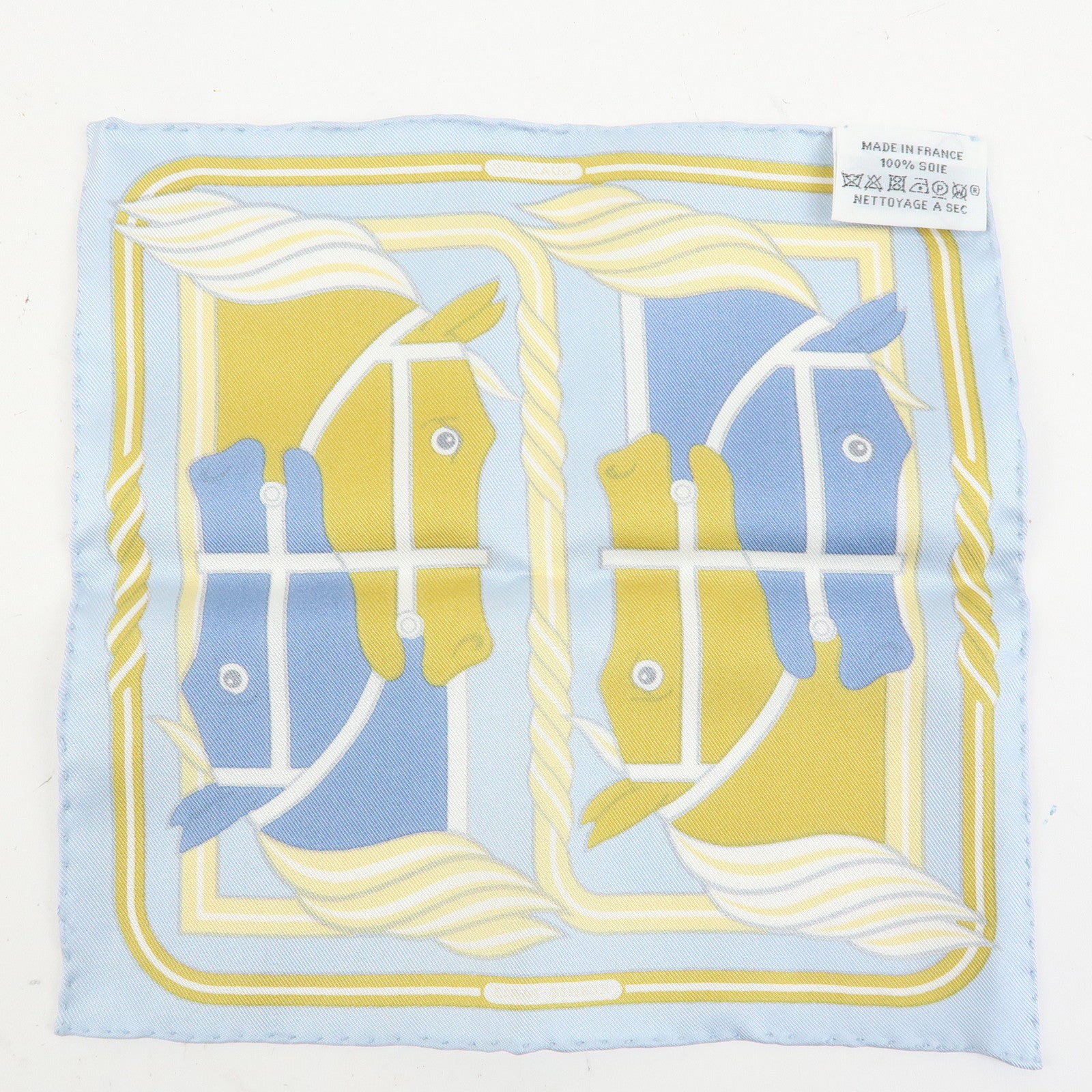 HERMES Carre 42/20 Set of 2 Silk 100% Scarf QUADRIGE Red Blue
