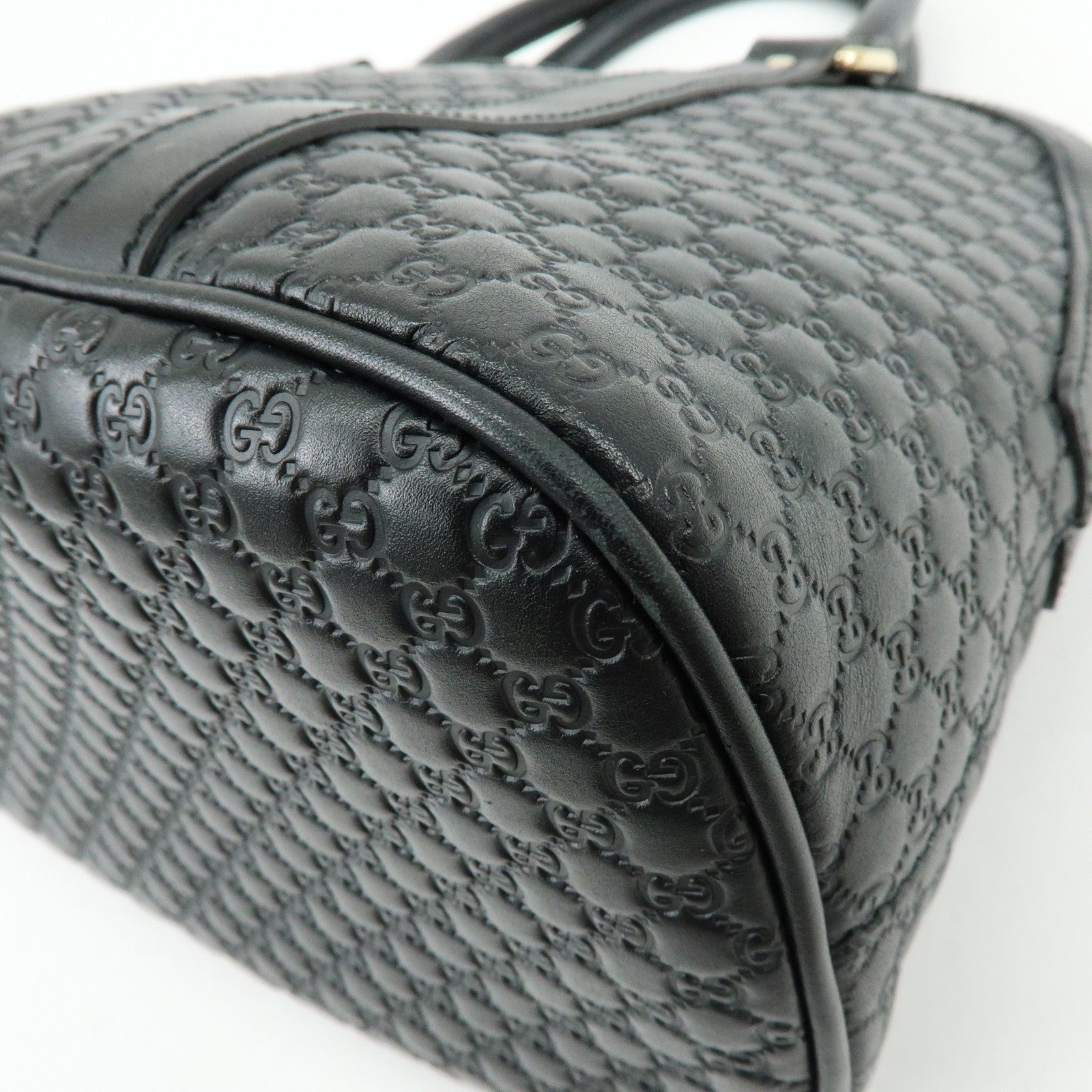 GUCCI Micro Guccissima Leather 2WAY Hand Shoulder Bag Black 449663