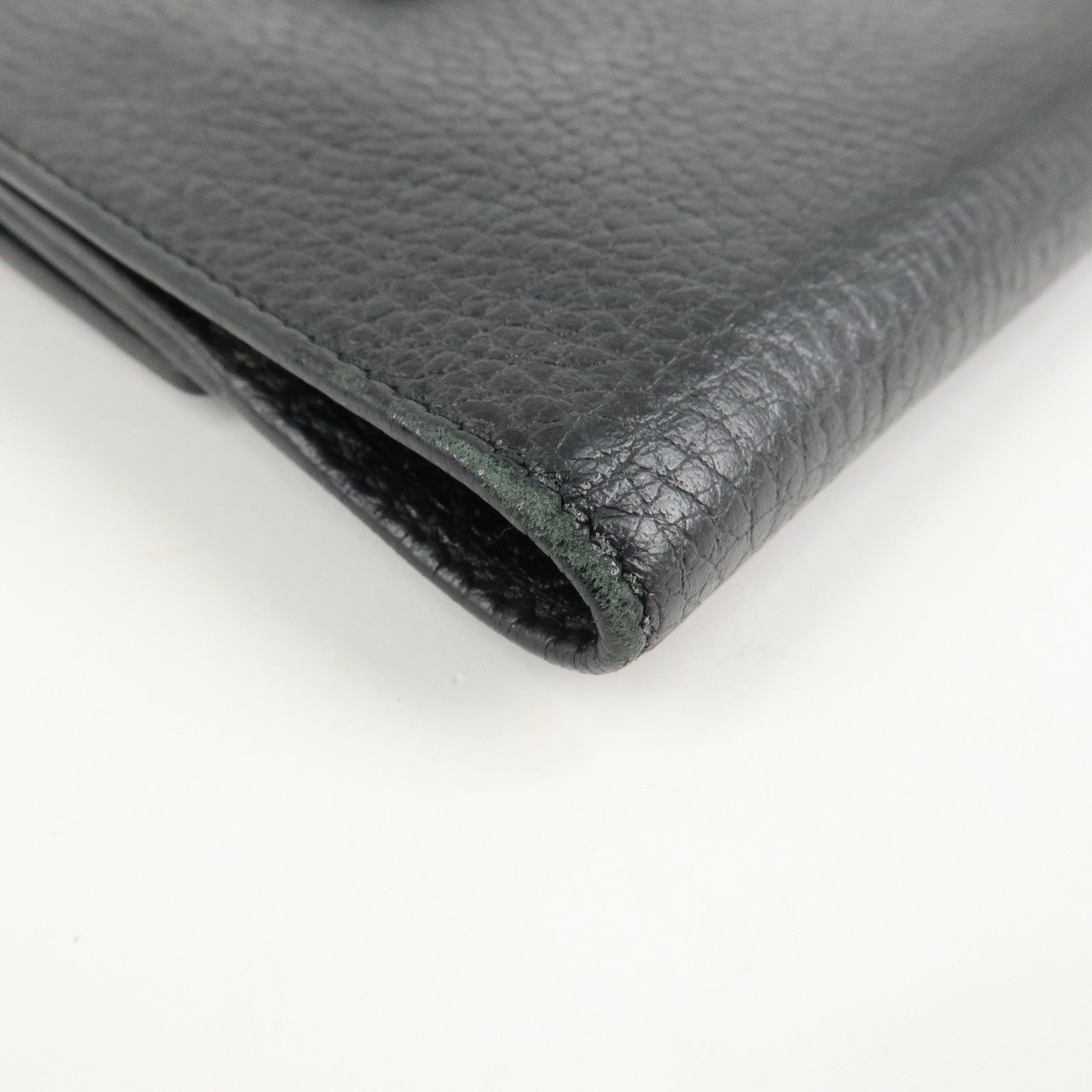 GUCCI GG Marmont Leather Double Hook Wallet Black 456122 Used