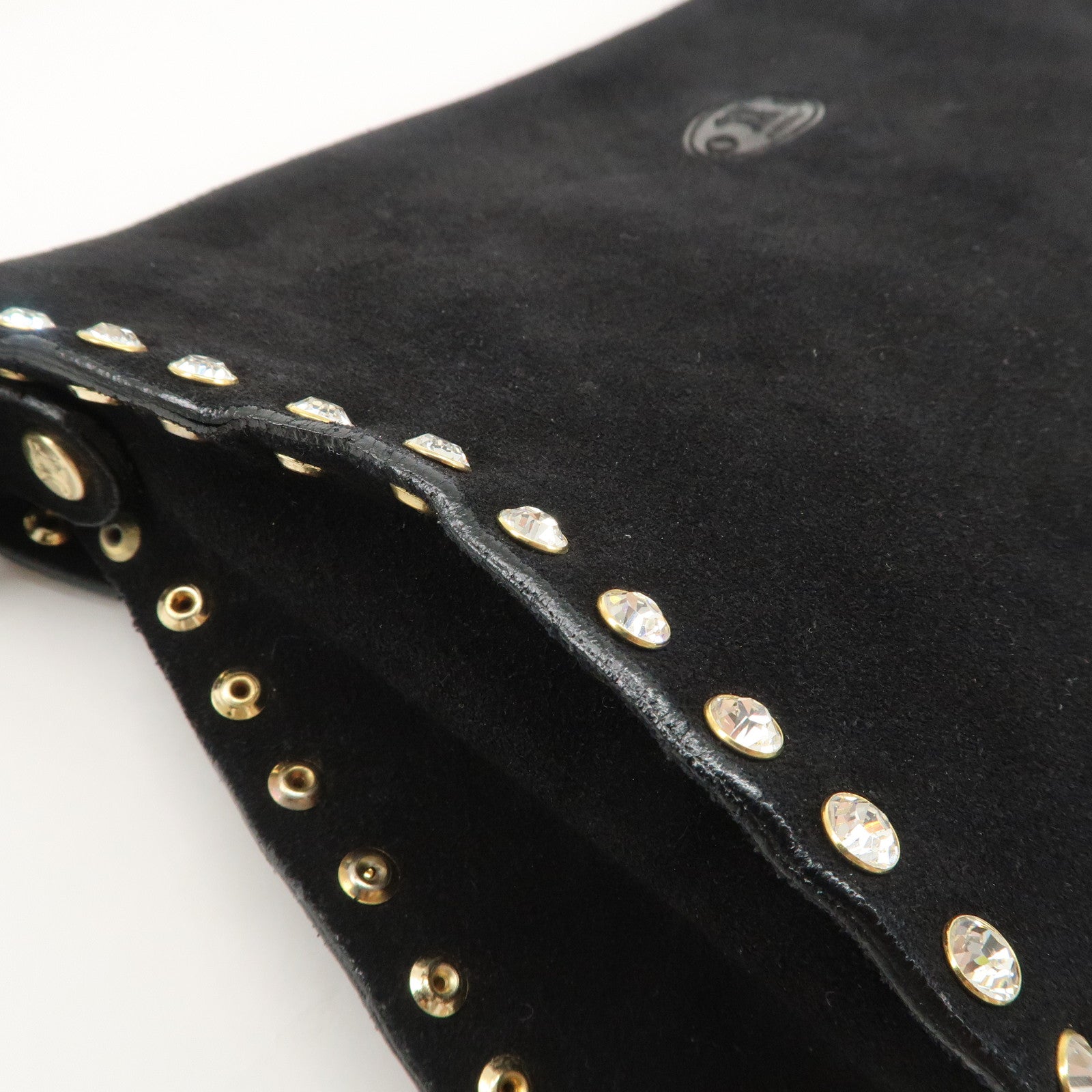 CELINE Paulbot Suede Shoulder Bag Hand Bag Black Used