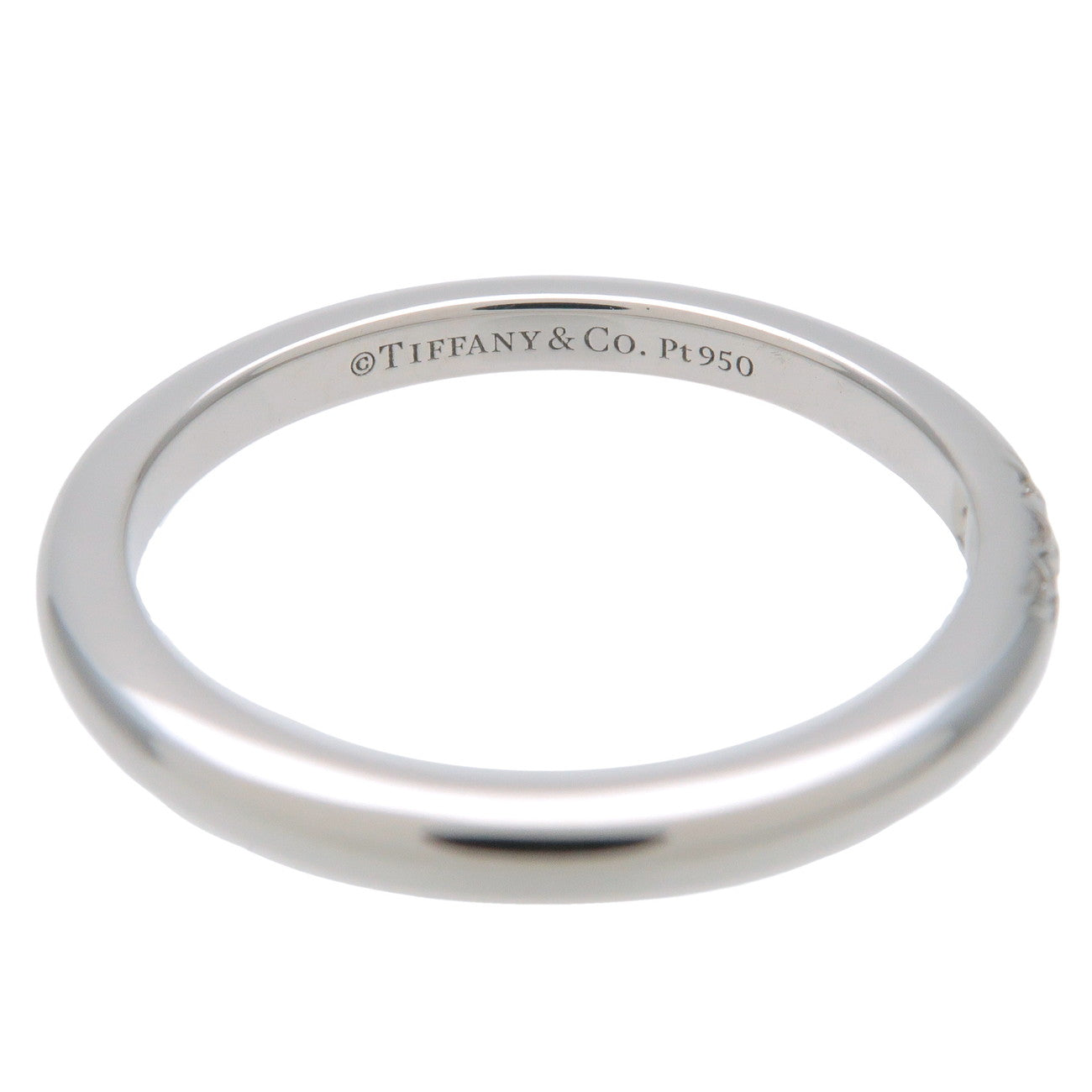 Tiffany & Co Classic Band 3P Diamond Ring PT950 #8 Platinum
