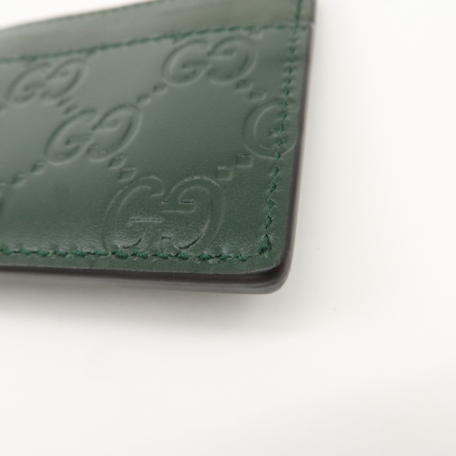 GUCCI Guccissima Tiger Natal Details Leather Card Case Green 428542 Used