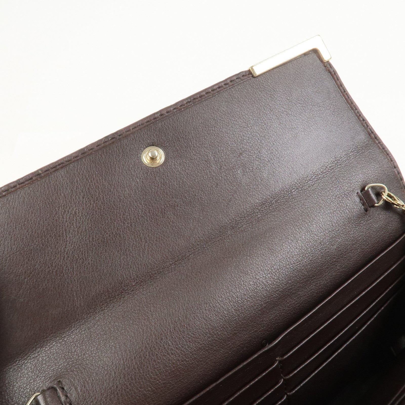 GUCCI Guccissima Leather Chain Strap Long Wallet Hand Bag 269541