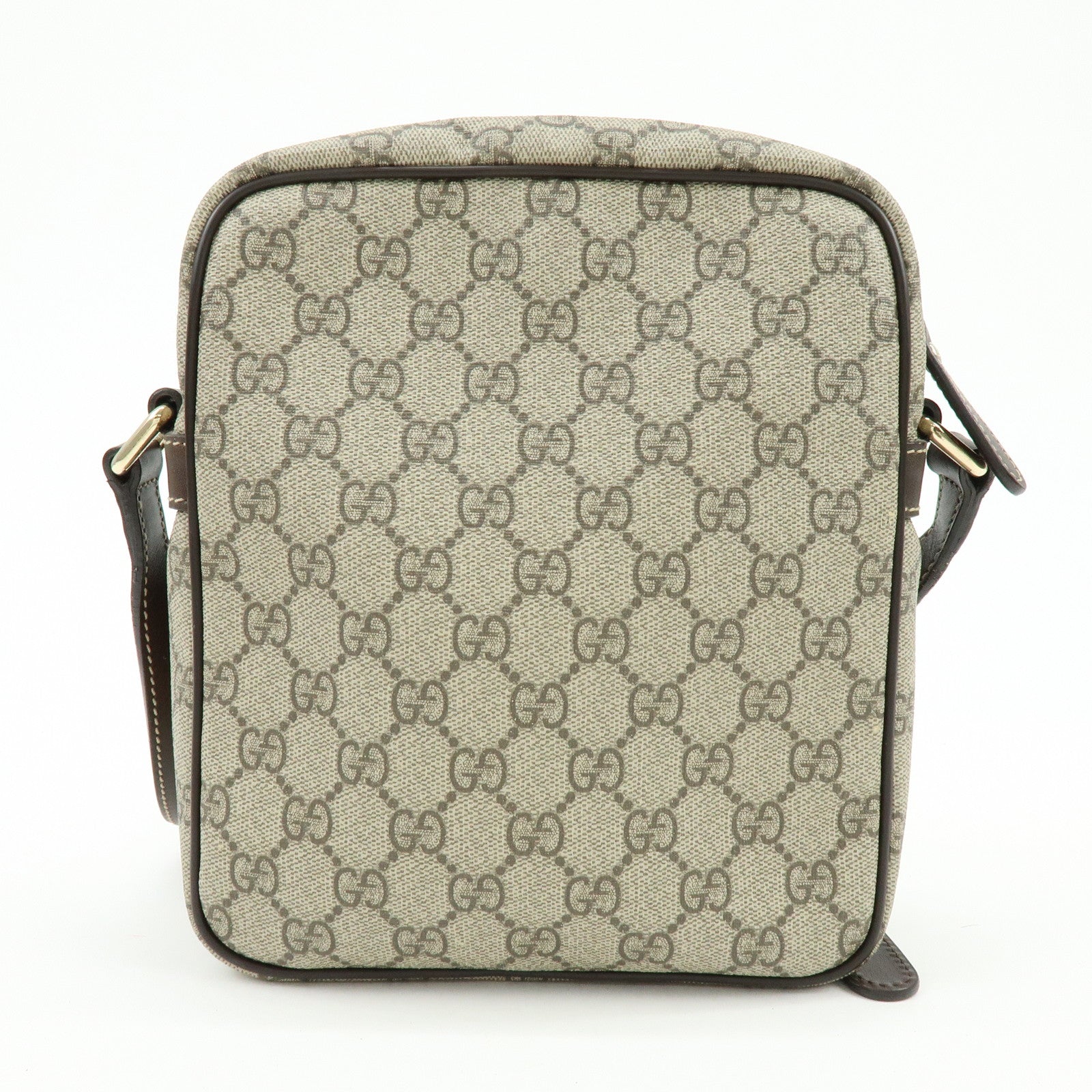 GUCCI GG Supreme Leather Shoulder Crossbody Bag Beige Brown 233268