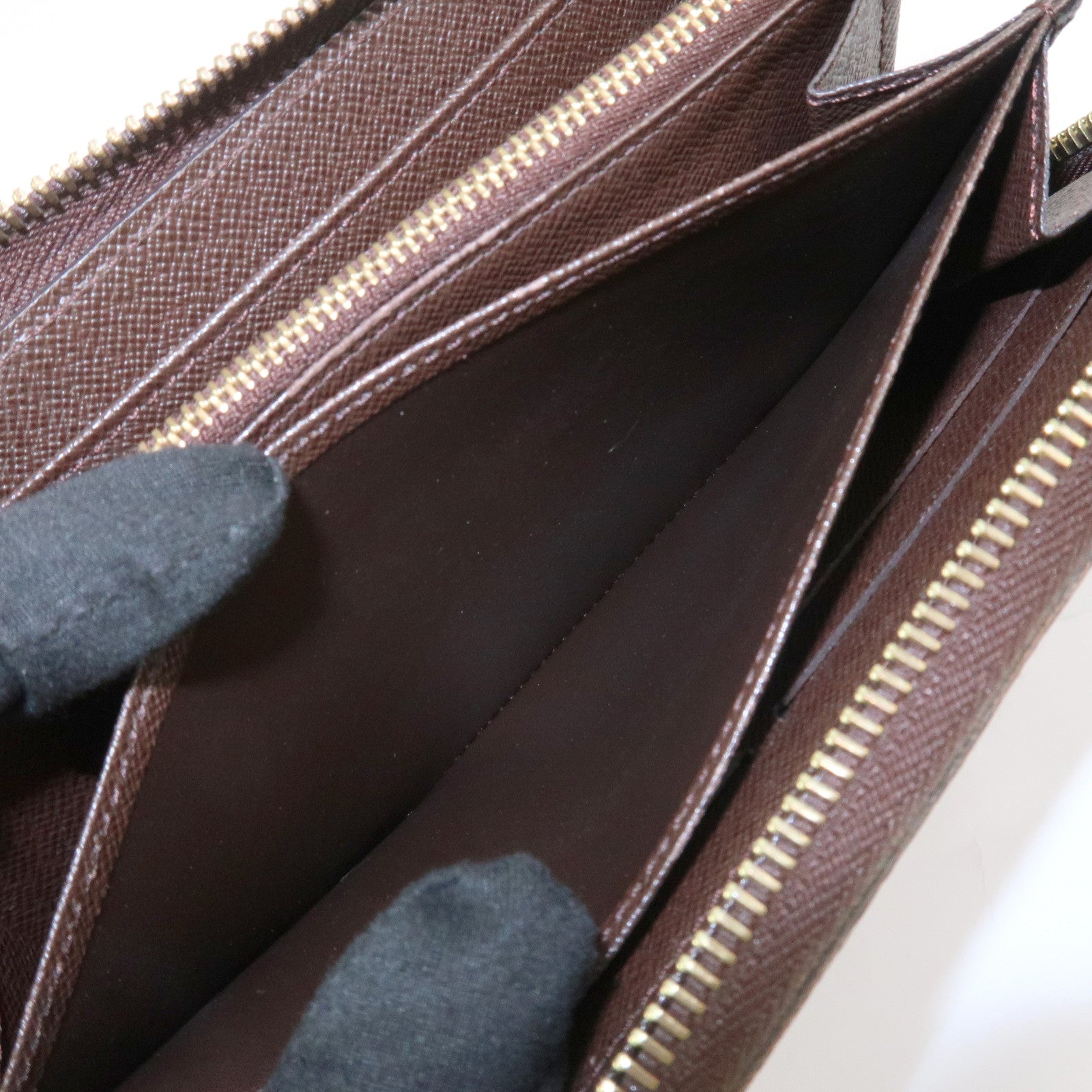 Louis Vuitton Damier Canvas Zippy Wallet Old Style Brown N60015