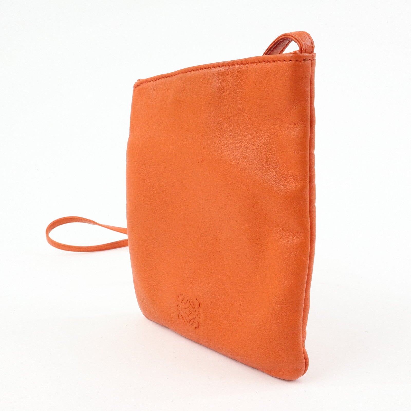 LOEWE Anagram Nappa Leather Mini Shoulder Crossbody Bag Orange