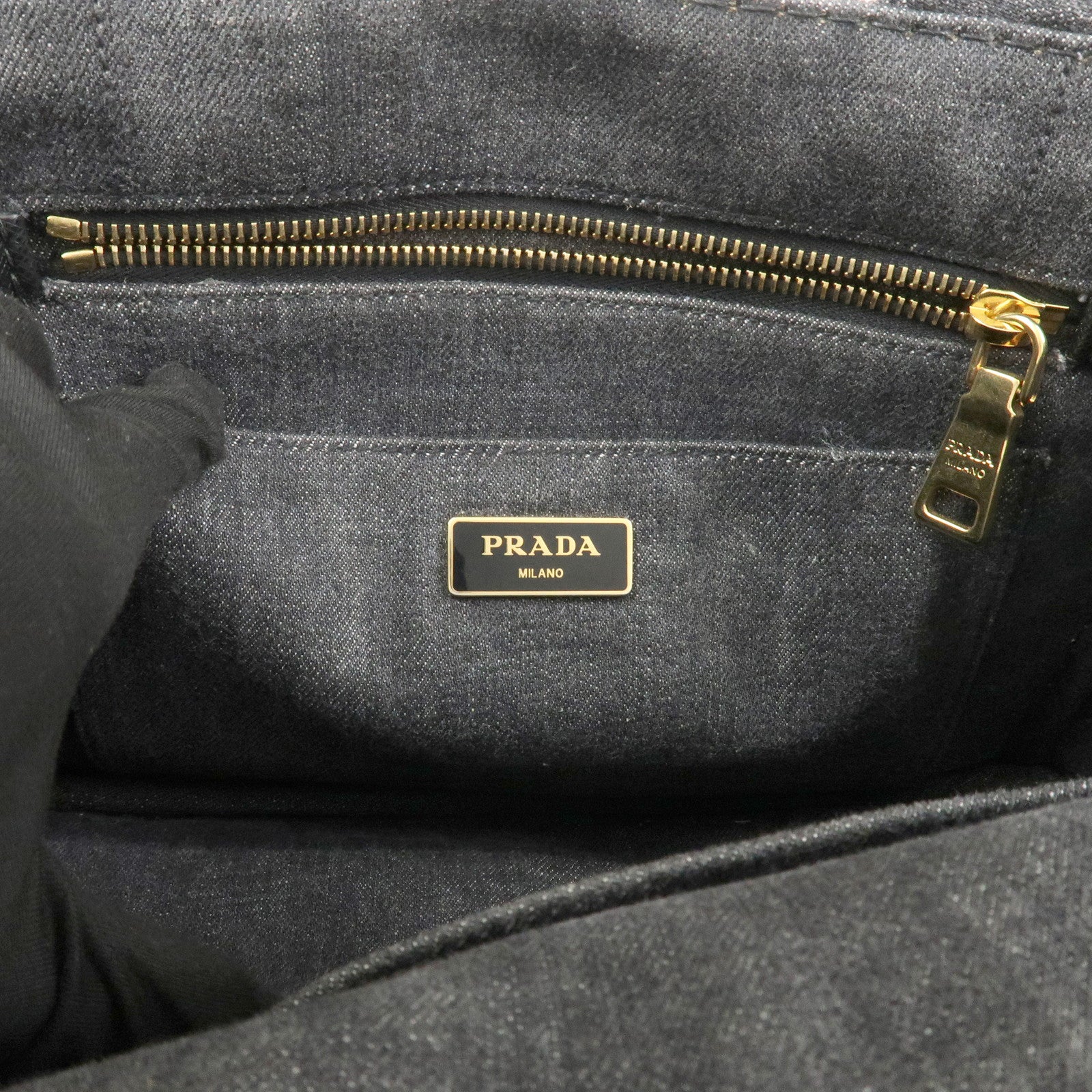 PRADA Logo Canapa Mini Canvas 2Way Bag Hand Bag 1BG439