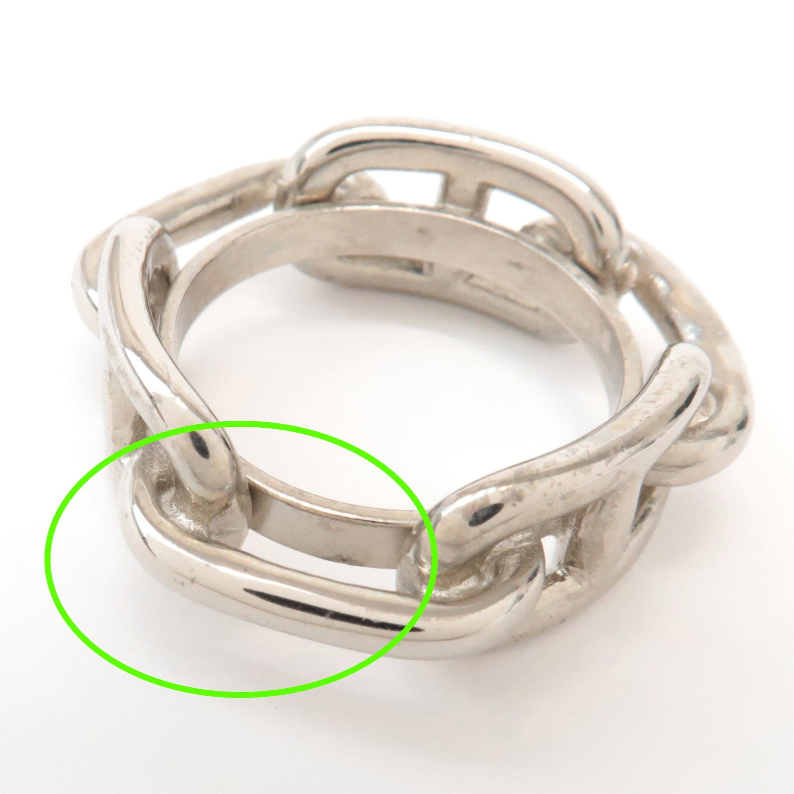 HERMES Metal Scarf Ring Scarf Charm Silver