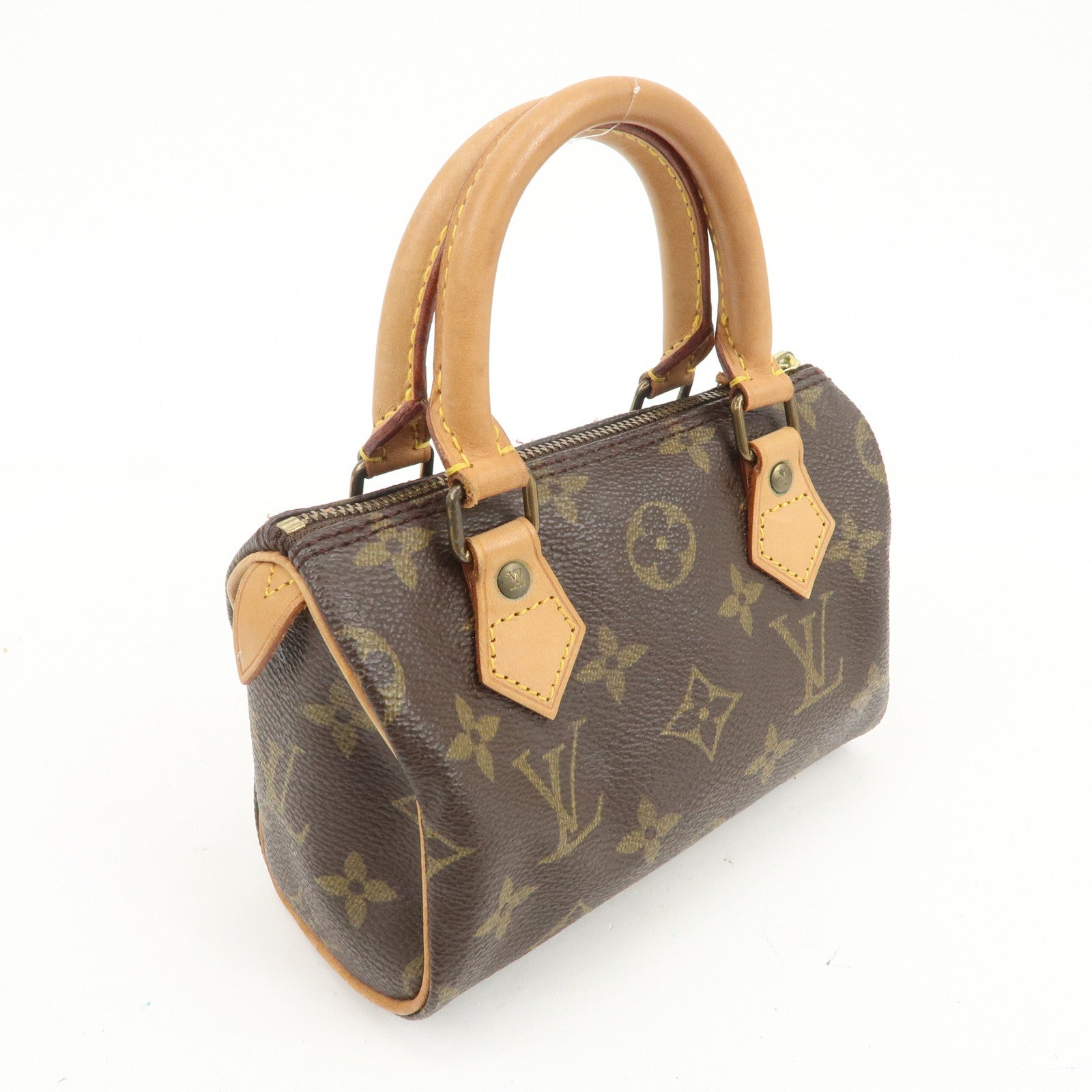 Louis Vuitton Monogram Mini Speedy Hand Bag Boston Bag Brown M41534