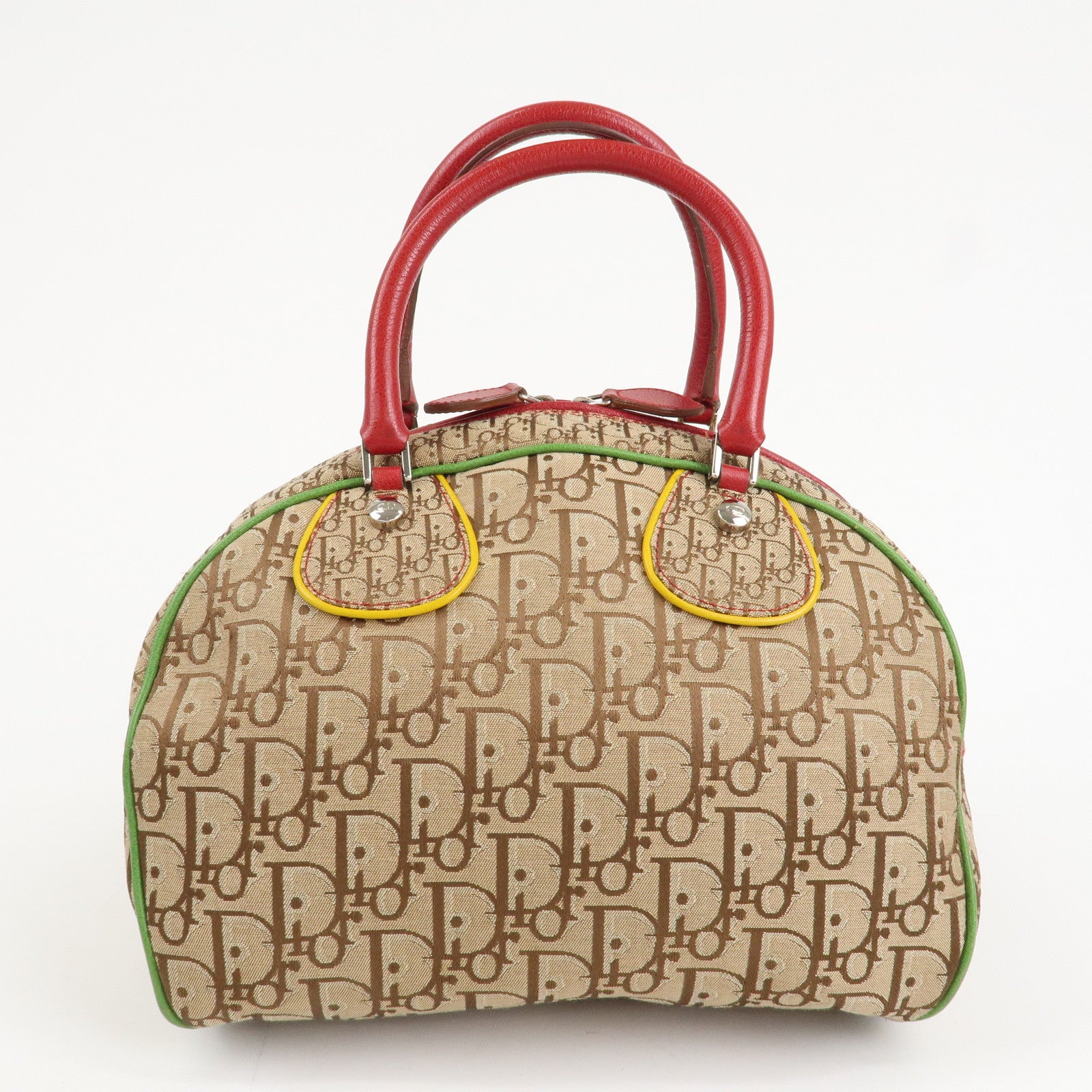 Christian Dior Rasta Trotter Canvas Boston Bag Beige 08RU0064 Used